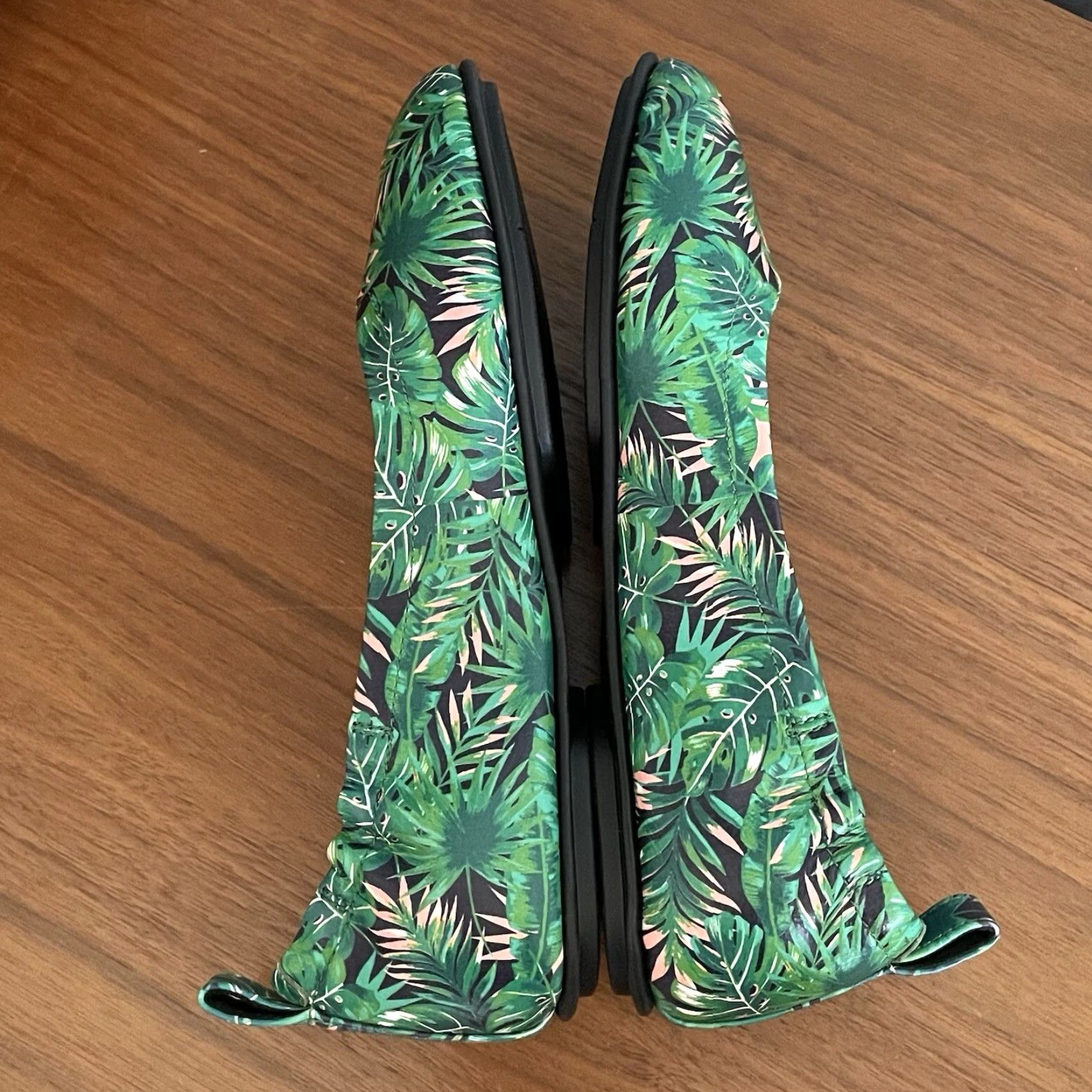 Vintage FitFlop Jungle-Print Soft Leather Ballet Flats Size 6 Green Jungle Print Size US 6 / IT 36 - 4 Thumbnail