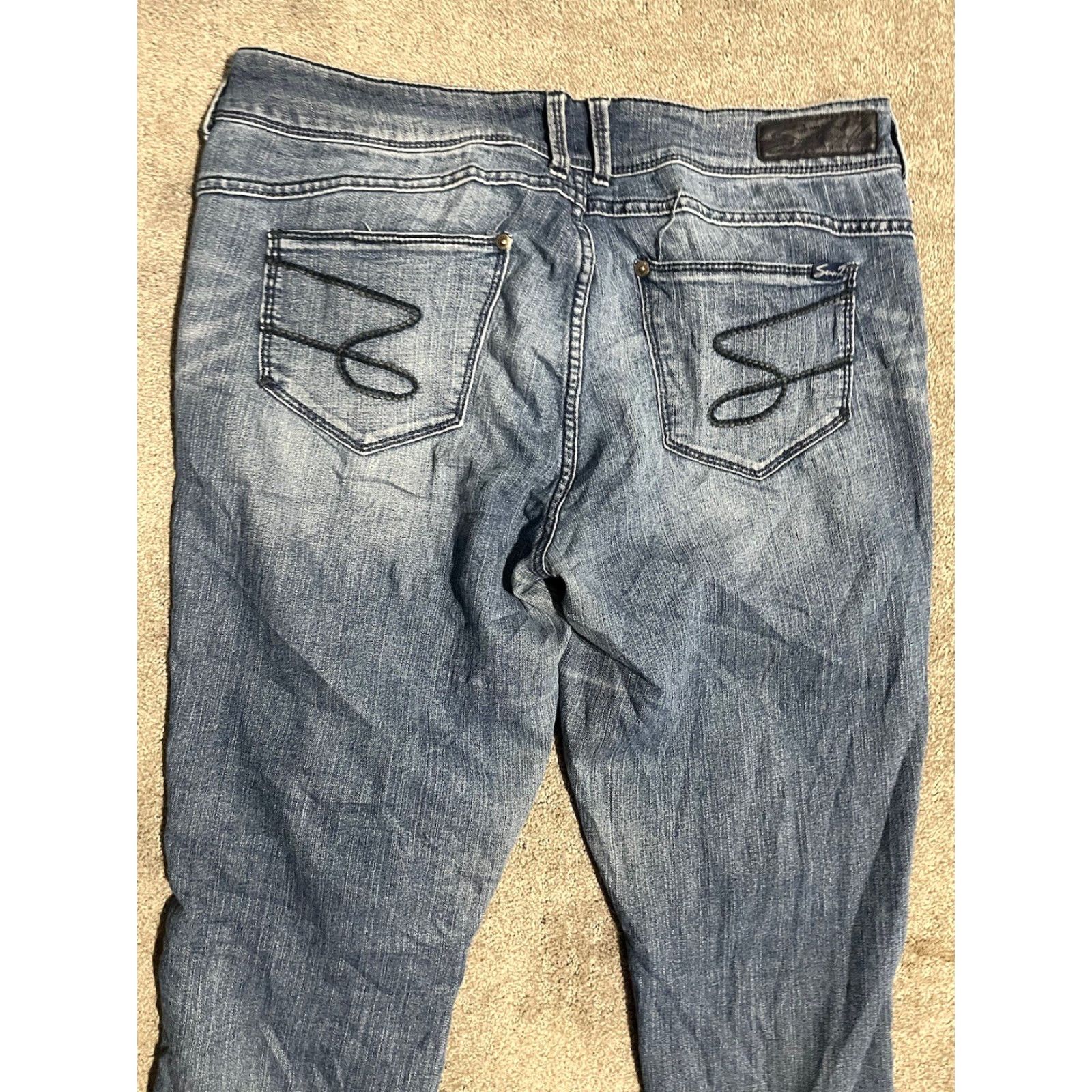 Vintage Seven7 Jeans Women Slim Denim Blue 12 Mid Rise Jeans Bottoms Size 34" / US 12 / IT 48 - 2 Thumbnail