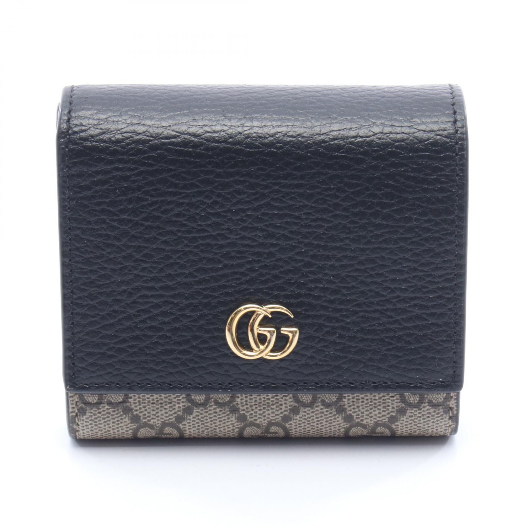 Gucci Gucci Gucci GG Marmont Leather PVC Coated Canvas Wallet Leather Short Wallet 598587 DUTY FREE for USA Size ONE SIZE - 1 Thumbnail
