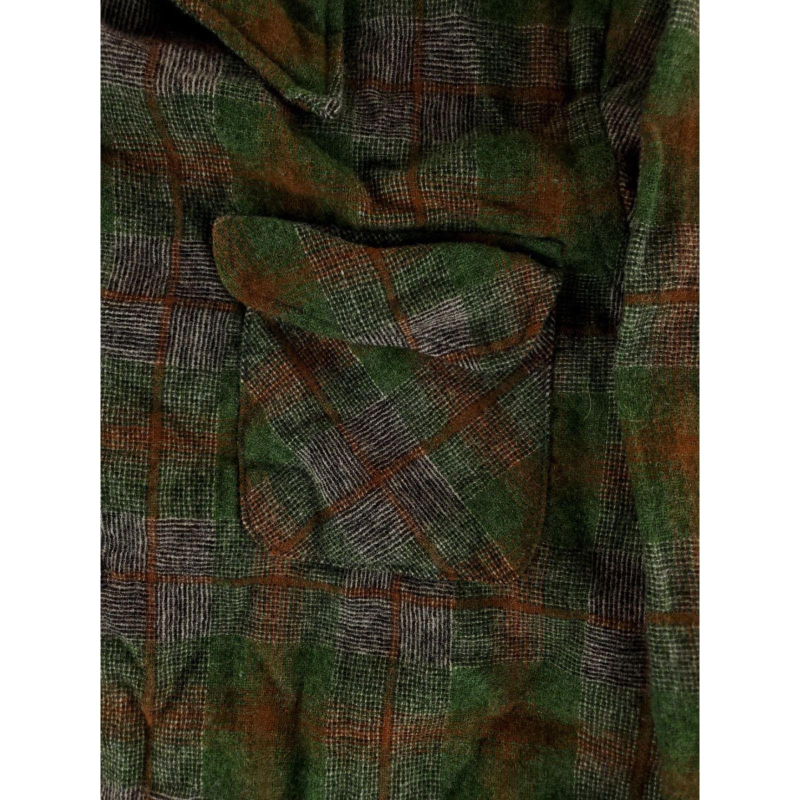 JCPenney VINTAGE Penneys Towncraft Shirt Mens M Wool Blend Flannel Plaid Button Up Green 60s Loop Size US M / EU 48-50 / 2 - 2 Thumbnail