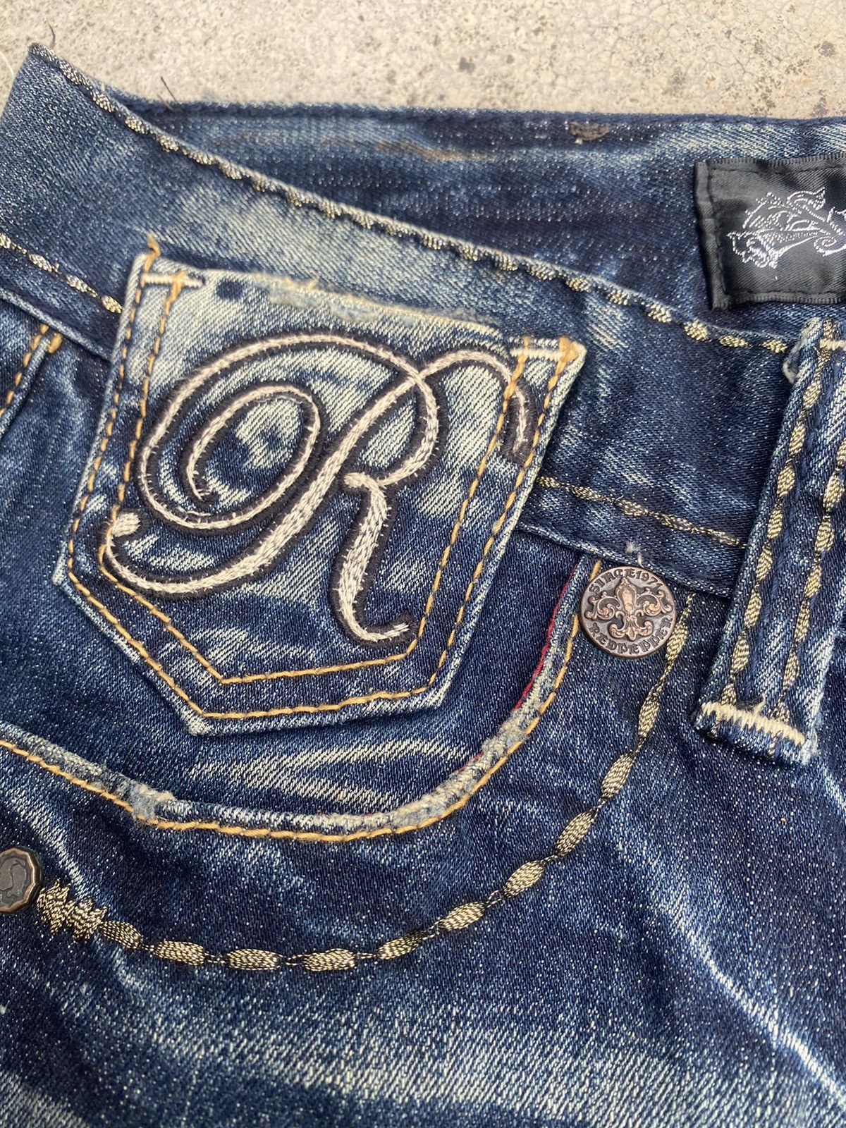 If Six Was Nine × Le Grande Bleu (L.G.B.) Flare Jeans Red Papper Clawmark Studded Cross Bootcut Size US 30 / EU 46 - 12 Thumbnail