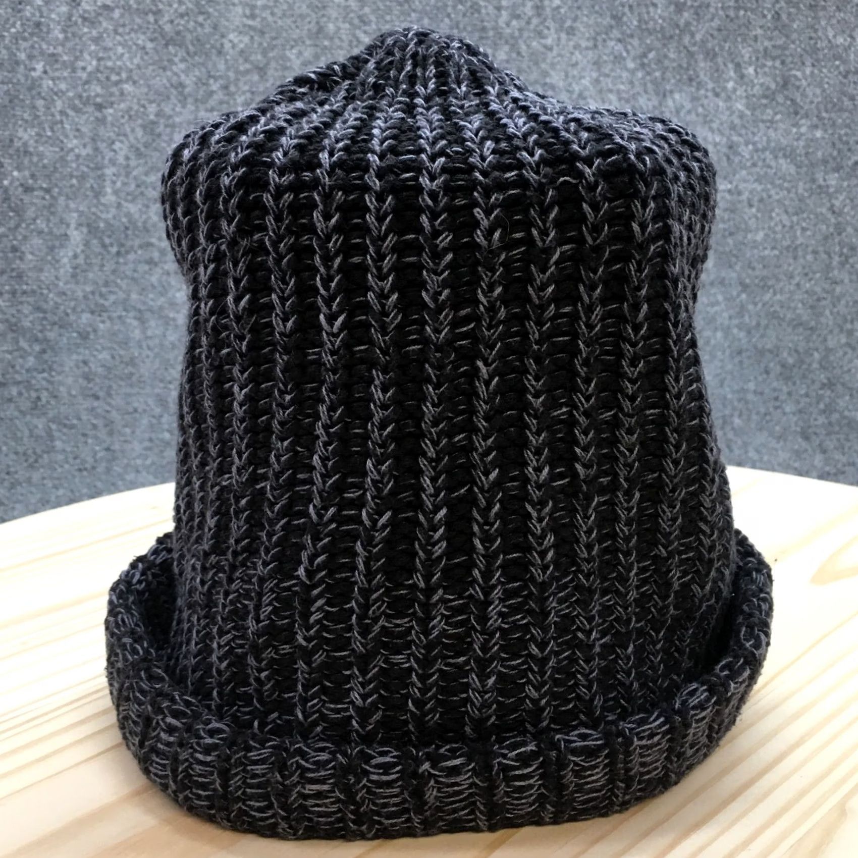 Vintage Love Your Melon Beanie Hat Mens Black One Size Adjustable Knitted Cuffed Winter Hat Size ONE SIZE - 5 Thumbnail