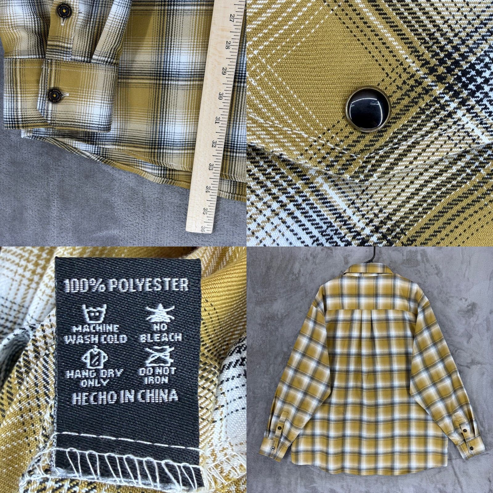 Vintage Dixxon Flannel Company The Sutter Plaid Shirt Men 3X Mustard Yellow D-Tech Blend Shirt Size US XXL / EU 58 / 5 - 8 Thumbnail