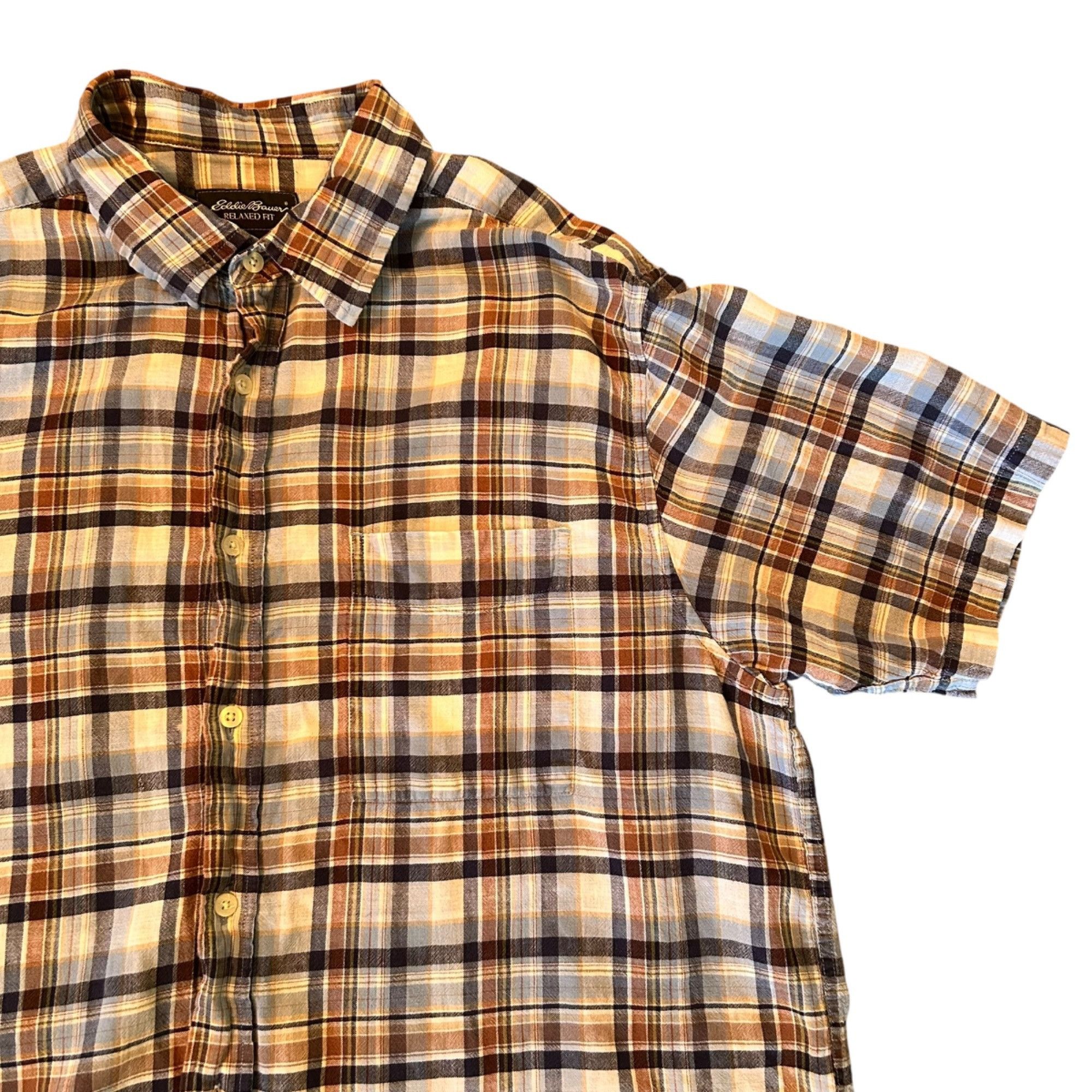 Eddie Bauer Vintage Eddie Bauer Grunge Single Stitch Button Up Linen Ble Size US XL / EU 56 / 4 - 2 Thumbnail