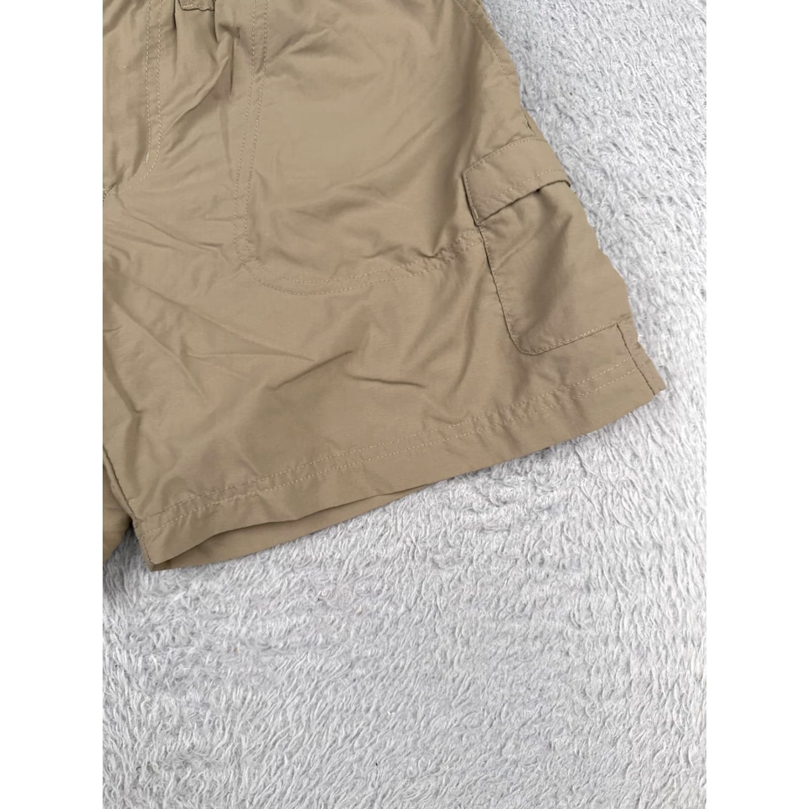 Vintage Columbia Shorts Women Small Beige Sandy River Cargo Nylon 30x6 Regular Elastic Waist Pockets 6 in Inseam Size 28" / US 6 / IT 42 - 2 Thumbnail