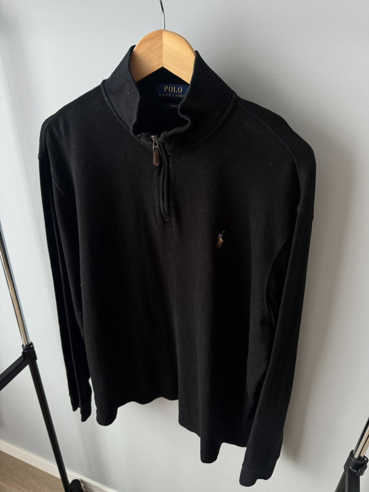 Polo Ralph Lauren Polo Ralph Lauren Vintage 1/3 Zip Sweater Knitwear Black L Size US L / EU 52-54 / 3 - 1 Thumbnail