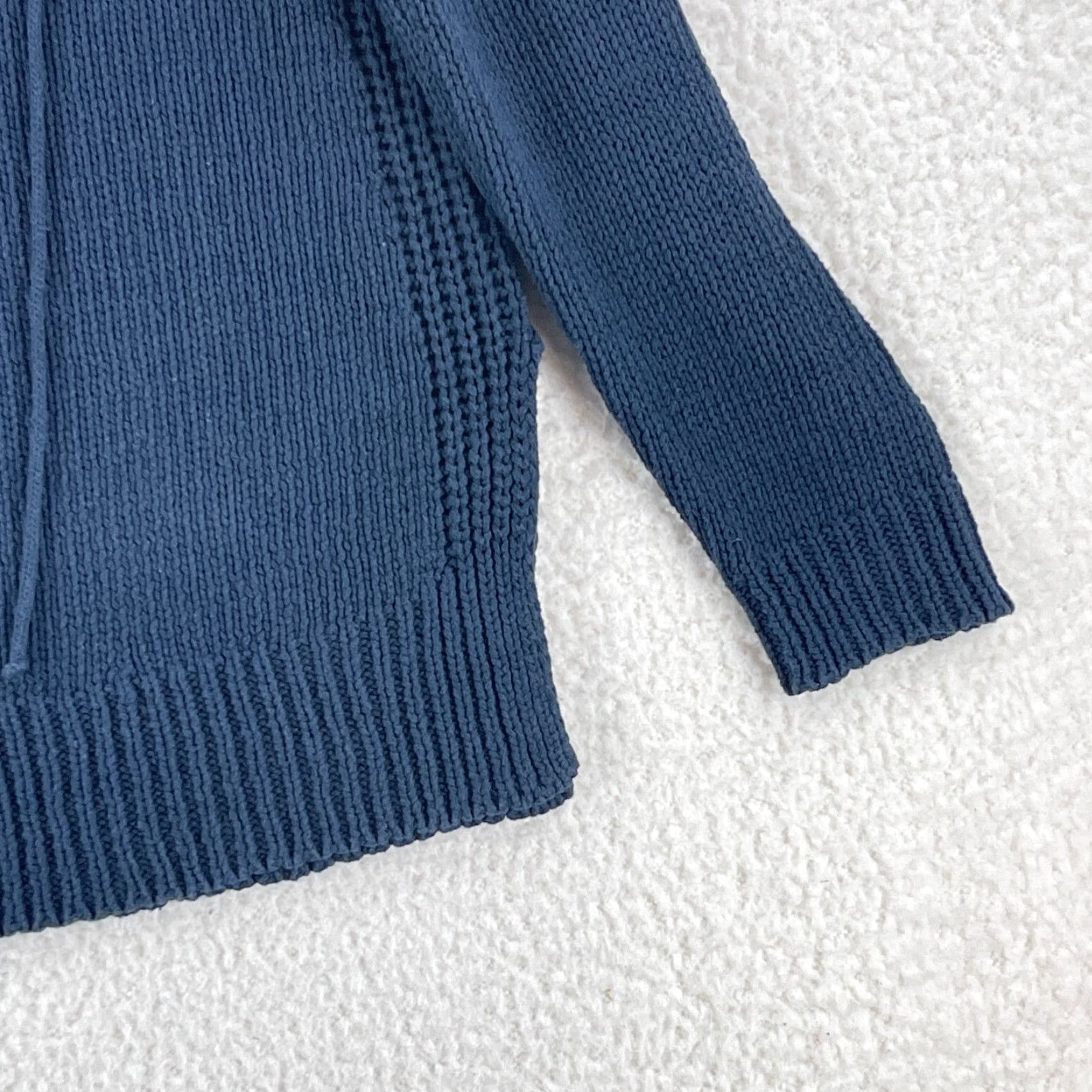 Anthropologie Moth Blue Cable Knit Sweater Womens Lace Up V-Neck Long Sleeve Size Small Size S / US 4 / IT 40 - 4 Thumbnail