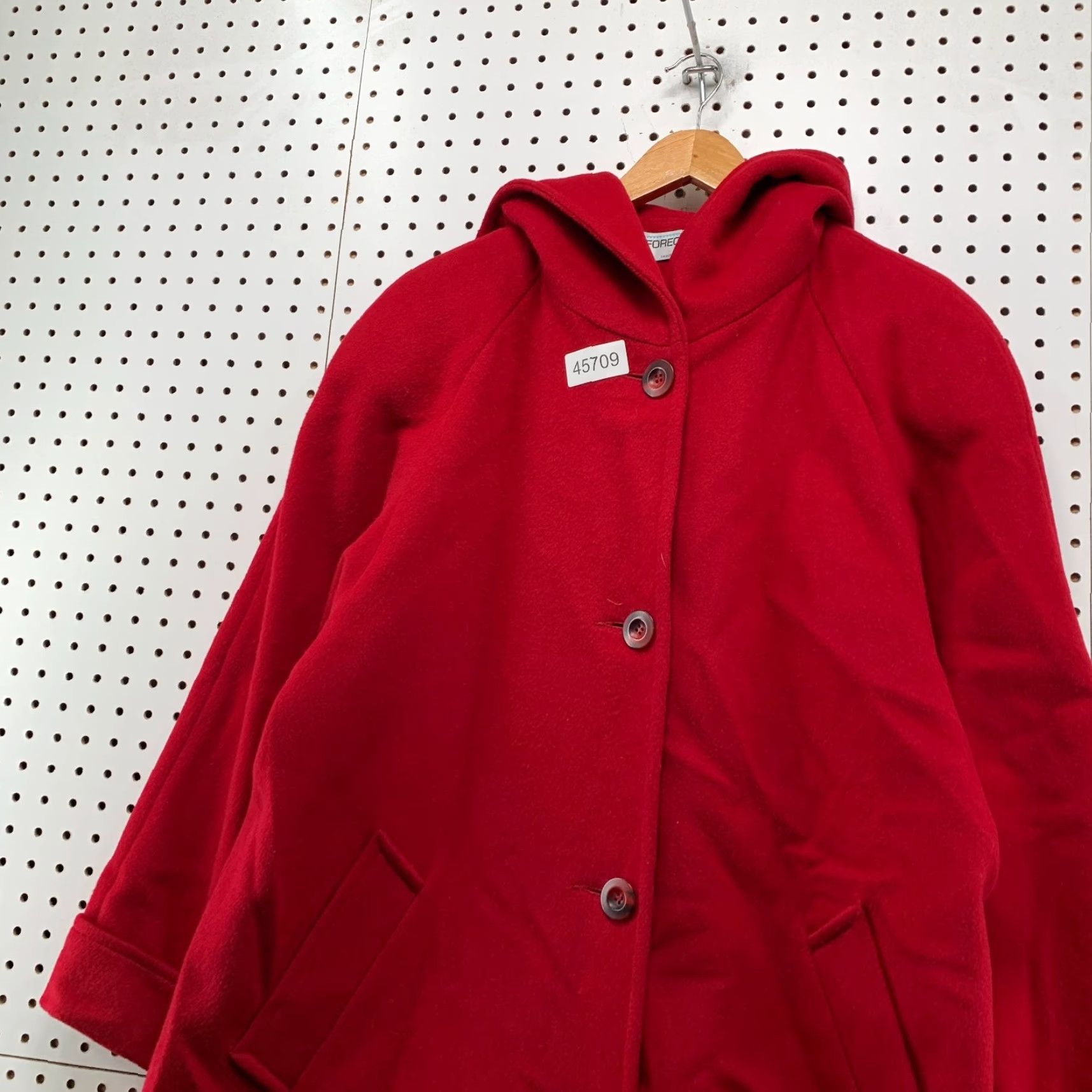 Vintage VINTAGE Forecaster of Boston Wool Overcoat Womens Size 14 Red Hooded USA Wool 100% Solid Long Coat 90s Mens/Womens Size XL / US 12-14 / IT 48-50 - 7 Thumbnail