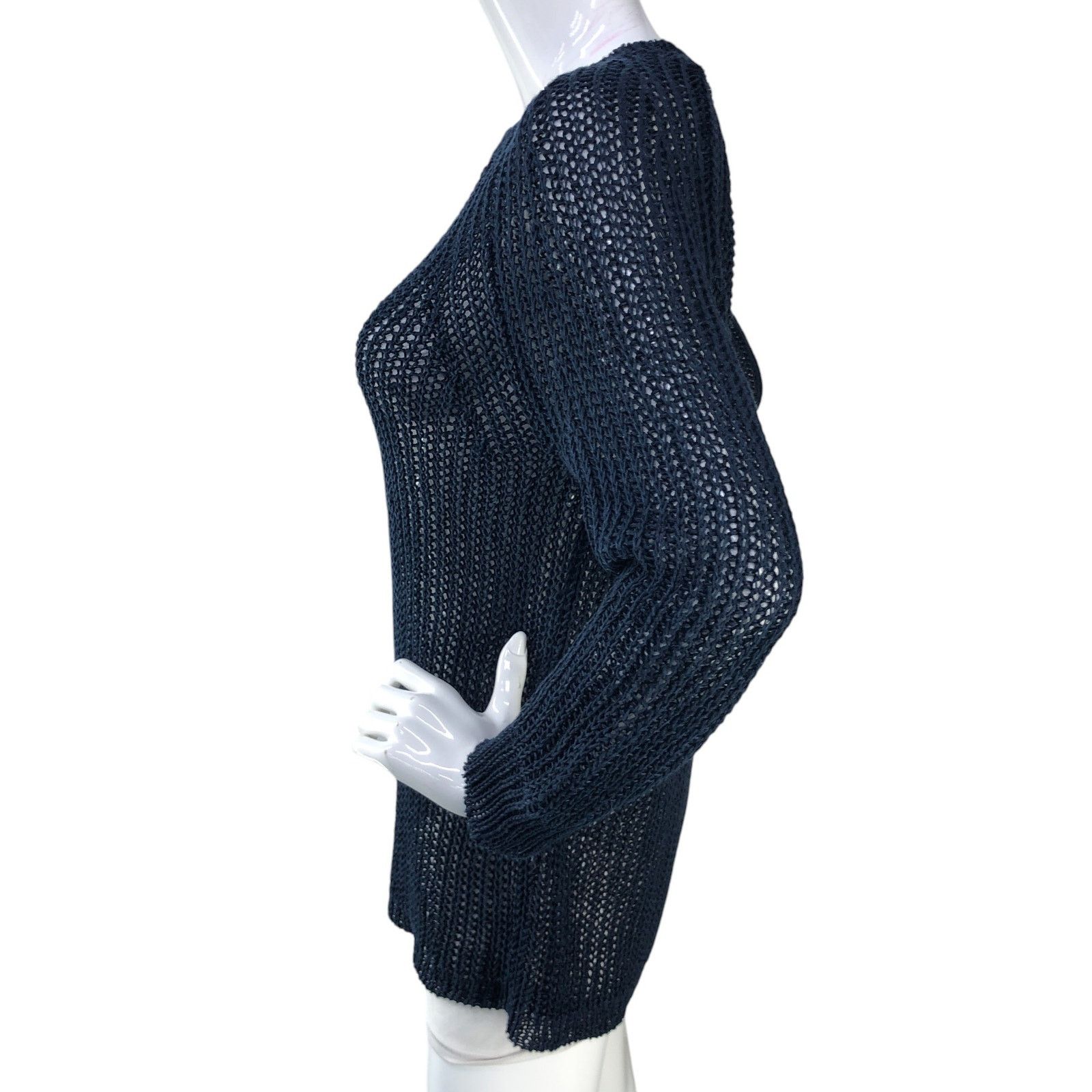 J.Crew J Crew Size S Sweater Relaxed Fit Linen Beach Open Knit Navy Size S / US 4 / IT 40 - 5 Thumbnail