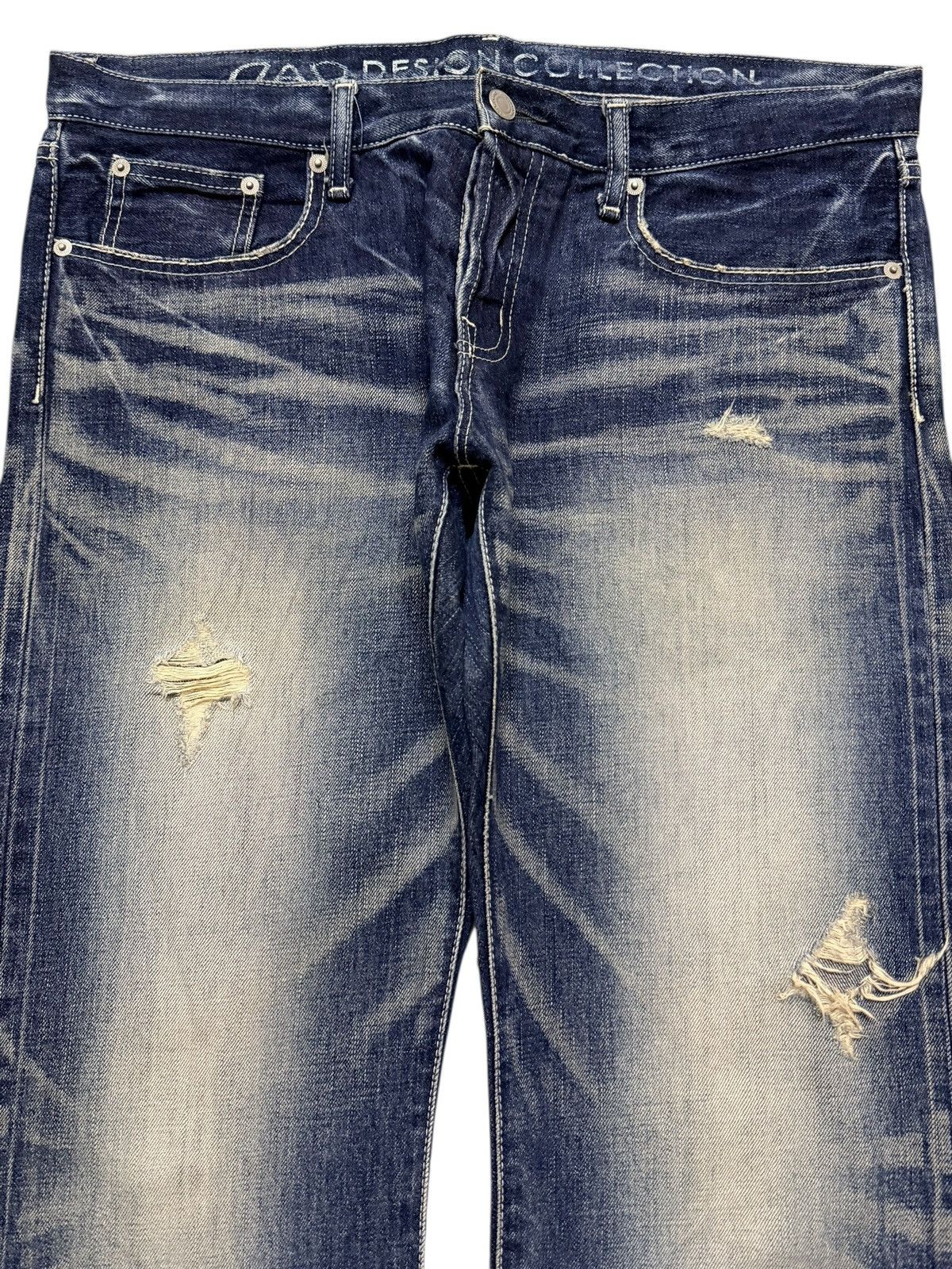 If Six Was Nine Vintage Japan Brand Faded Wash Clawmark Whiskers Distressed Size US 35 - 3 Thumbnail