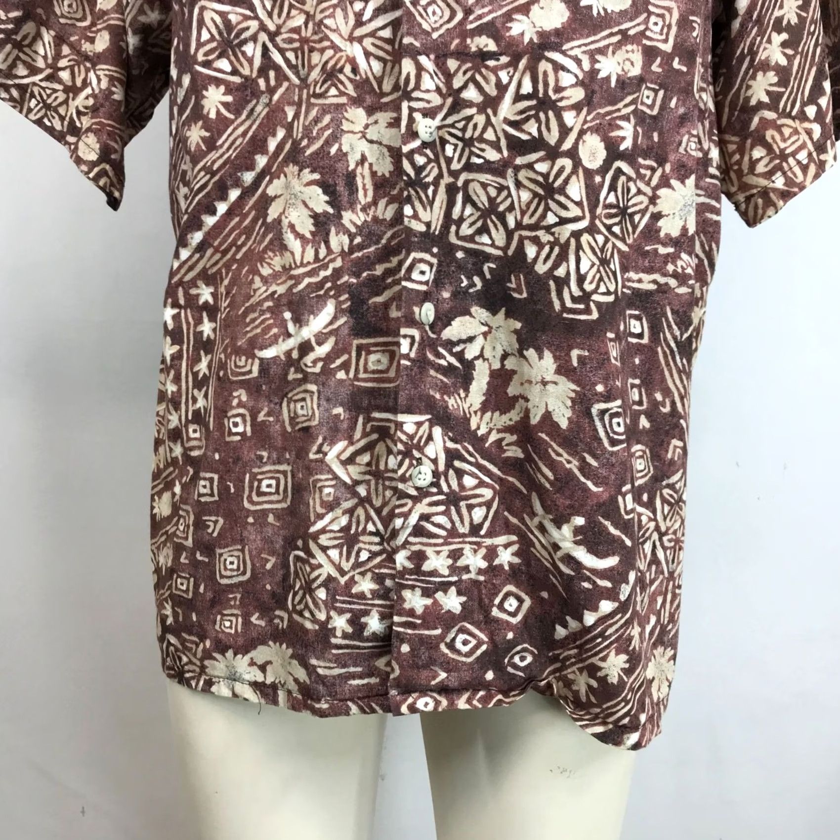 Paradise BAREFOOT IN PARADISE Men XL Brown Short Sleeve Button-Up Hawaiian Shirt Size US XL / EU 56 / 4 - 3 Thumbnail