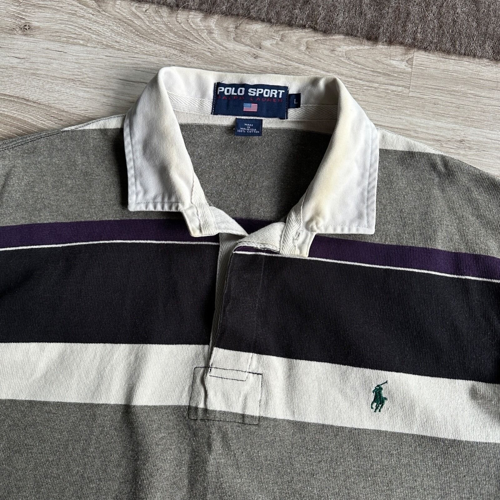 Ralph Lauren Sport Polo Sport Ralph Lauren Vintage Stripped Rugby Shirt 9101AC Size US L / EU 52-54 / 3 - 4 Thumbnail