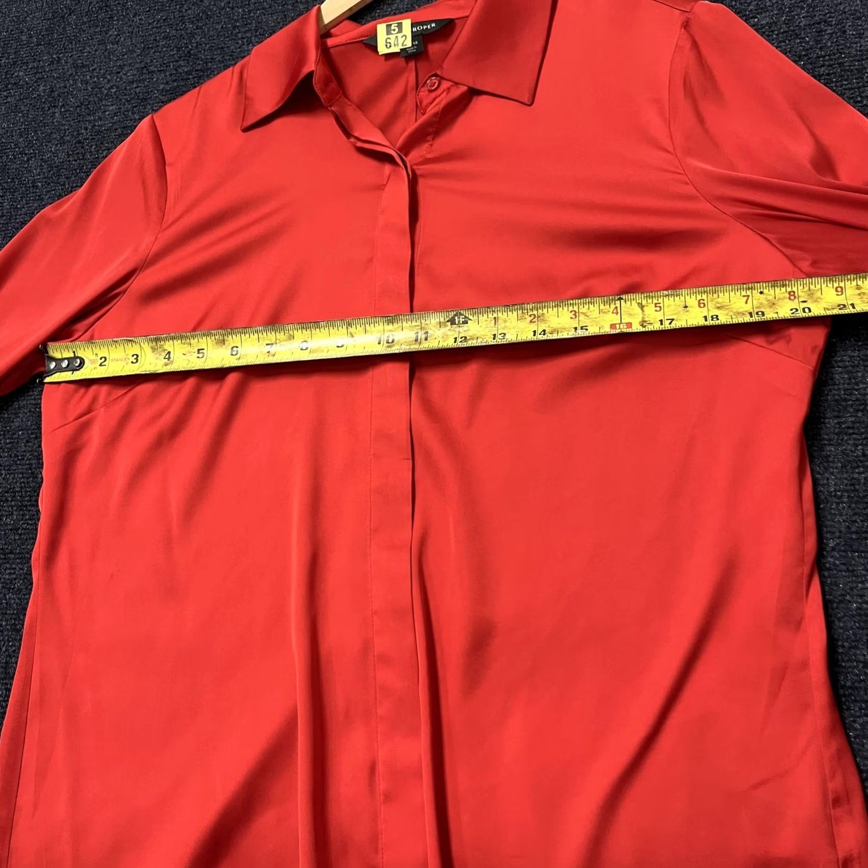 Roper Roper Womens 14 Red Long Sleeve Button Front Western Dressy Shirt Top Size XL / US 12-14 / IT 48-50 - 7 Thumbnail