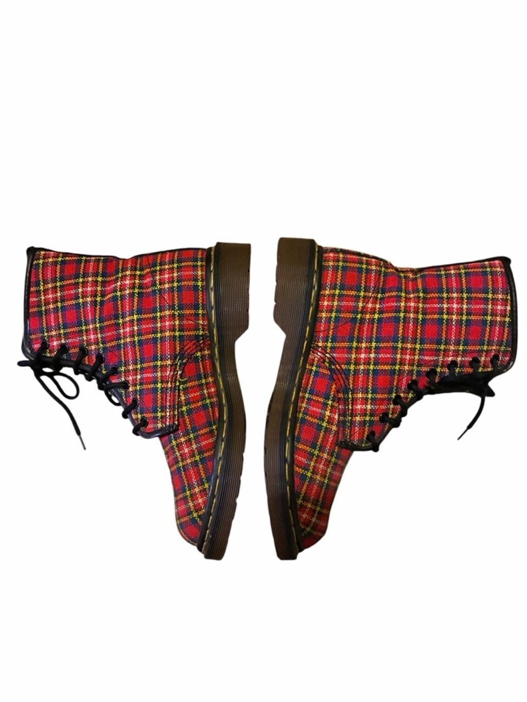 Dr. Martens Dr. Martens Red Plaid Boots Size 8 Size US 8 / IT 38 - 2 Thumbnail