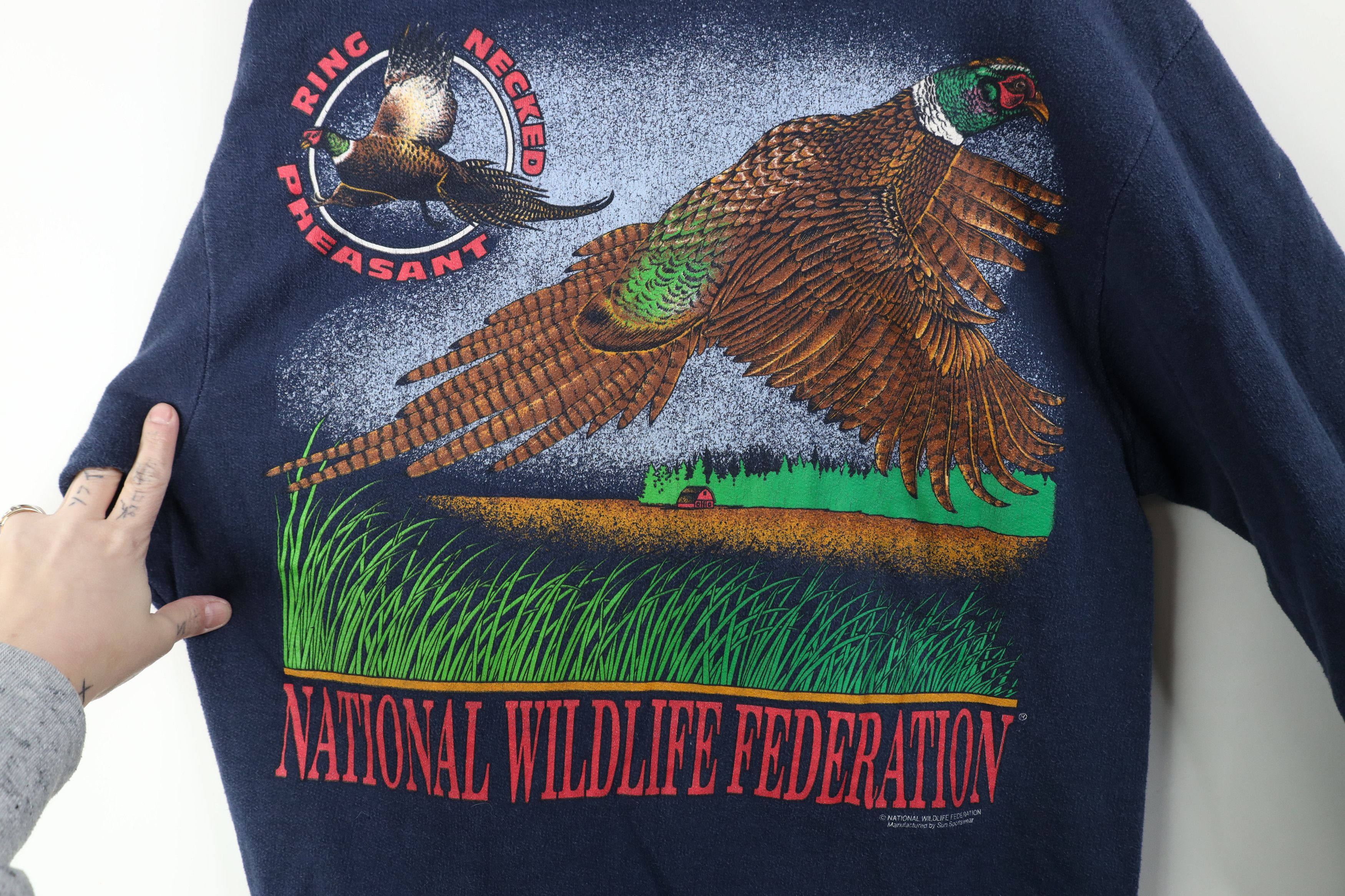 Vintage Vintage 90s National Wildlife Federation Pheasant Sweatshirt Size US L / EU 52-54 / 3 - 10 Thumbnail