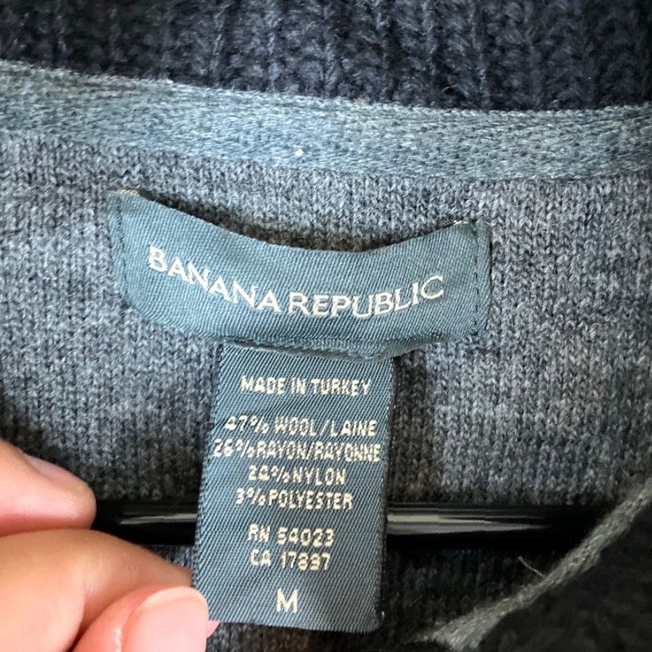 Banana Republic Banana Republic Mens Sweater Black 1/4 Zip Long Sleeve Knit Medium Wool Blend Shirt Pullover Womens? Size US M / EU 48-50 / 2 - 6 Thumbnail