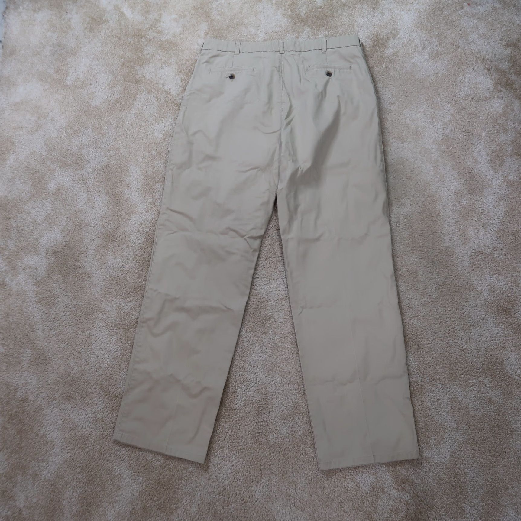 Vintage St. Johns Bay Chino Pants Straight Leg Beige 38x34 Men’s Regular 5-Pocket Flat Front Belt Loops Mid Rise Cotton Size US 38 / EU 54 - 6 Thumbnail