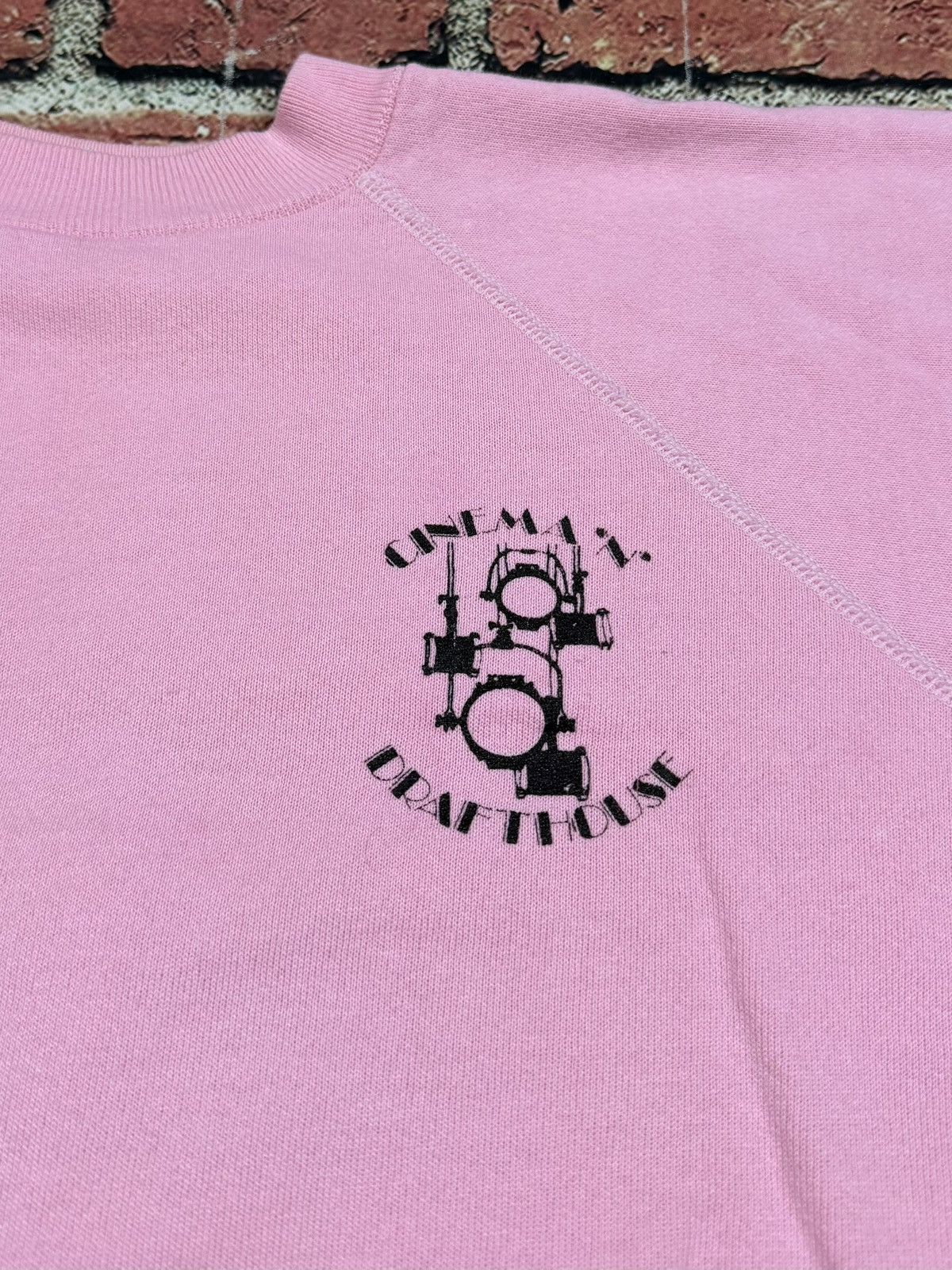 Hanes Vintage 80s Cinema N Drafthouse Crewneck USA Pink Sweatshirt Size US XL / EU 56 / 4 - 7 Thumbnail