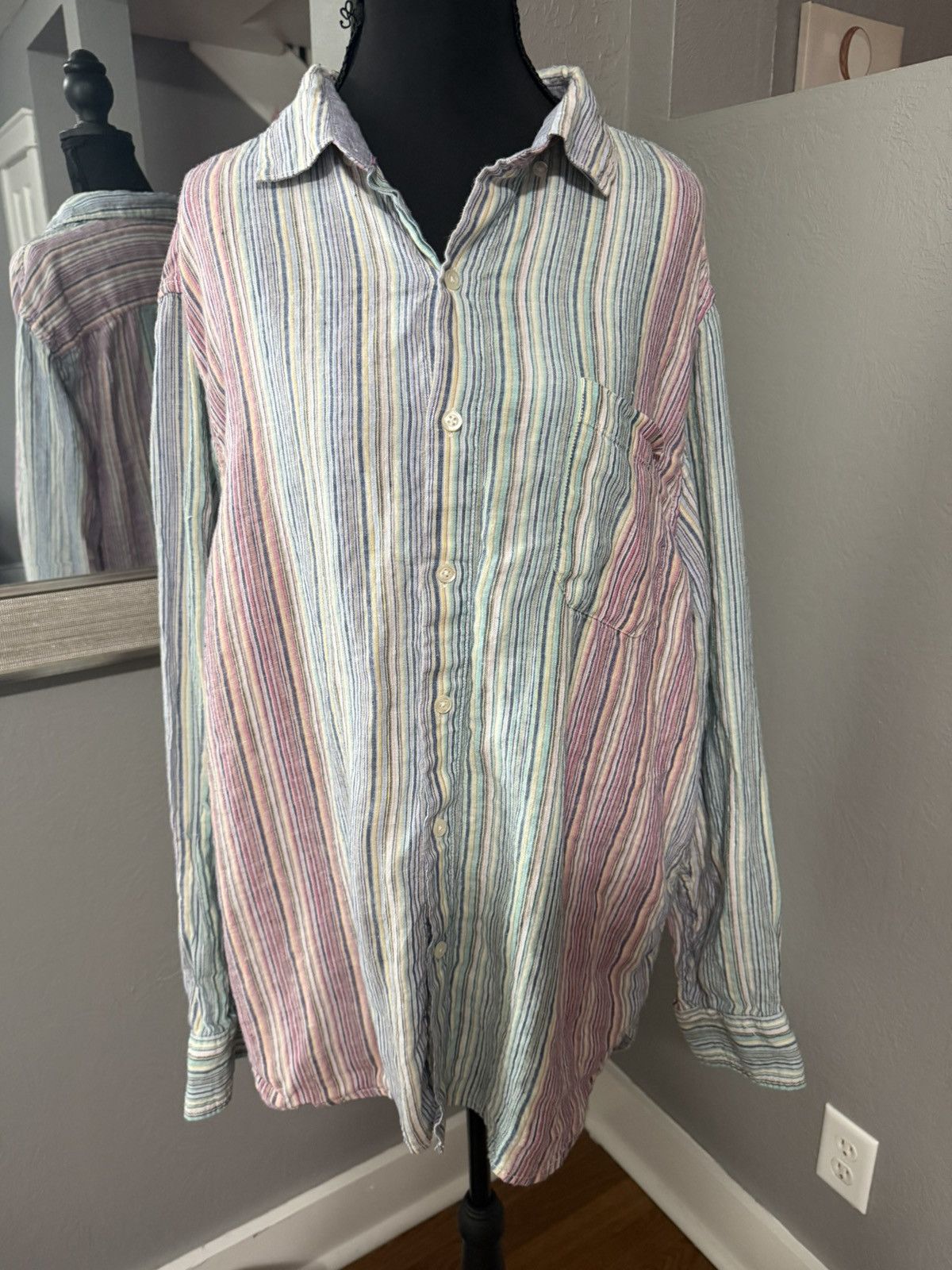 Tommy Bahama Tommy Bahama 100% Linen Striped Button Down Shirt Size Large Size US L / EU 52-54 / 3 - 1 Thumbnail