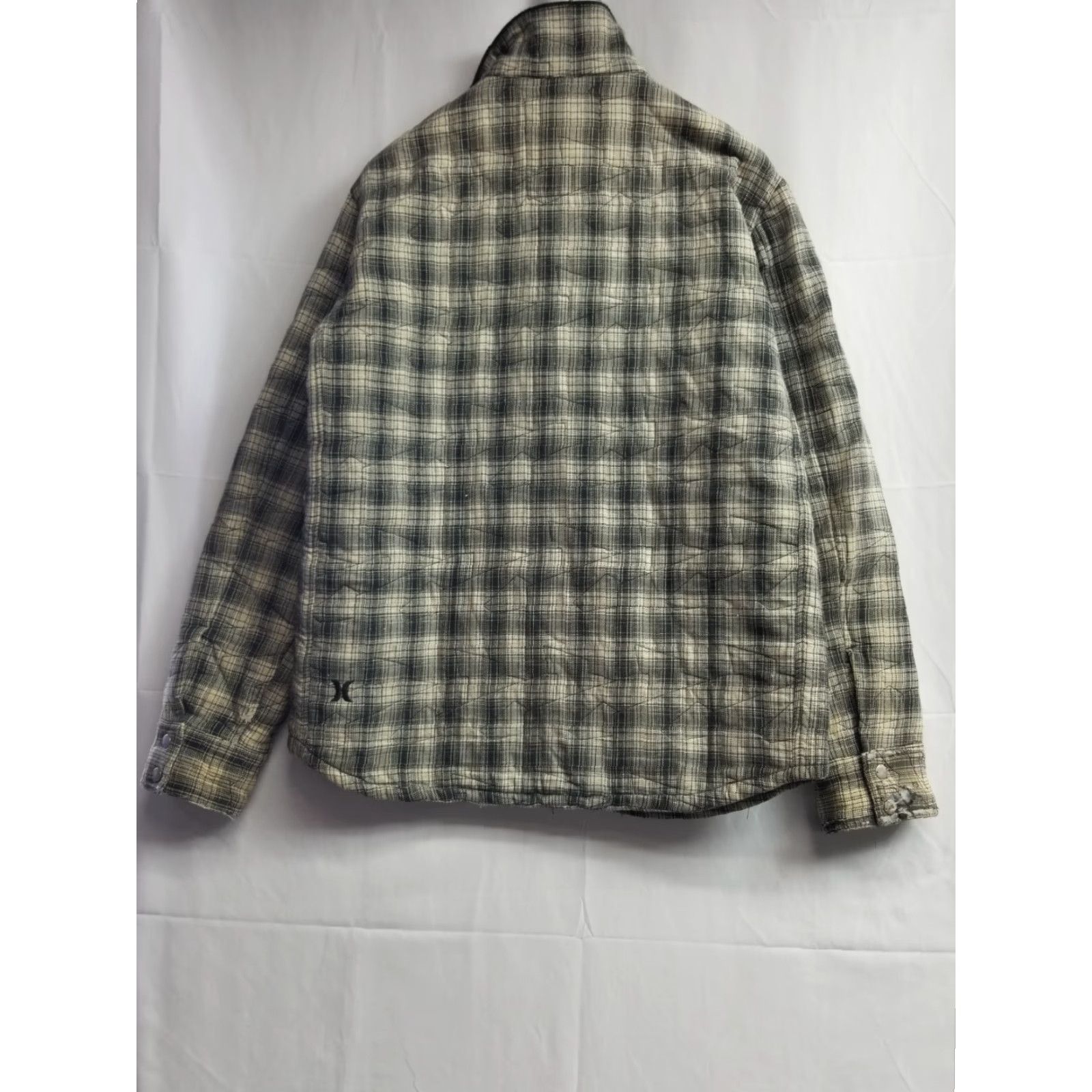 Hurley VINTAGE Hurley Shirt Shacket Mens XL Gray Plaid Fleece-Lined Mid-Length Jacket With Button See Sleeves Clothing Size US XL / EU 56 / 4 - 2 Thumbnail