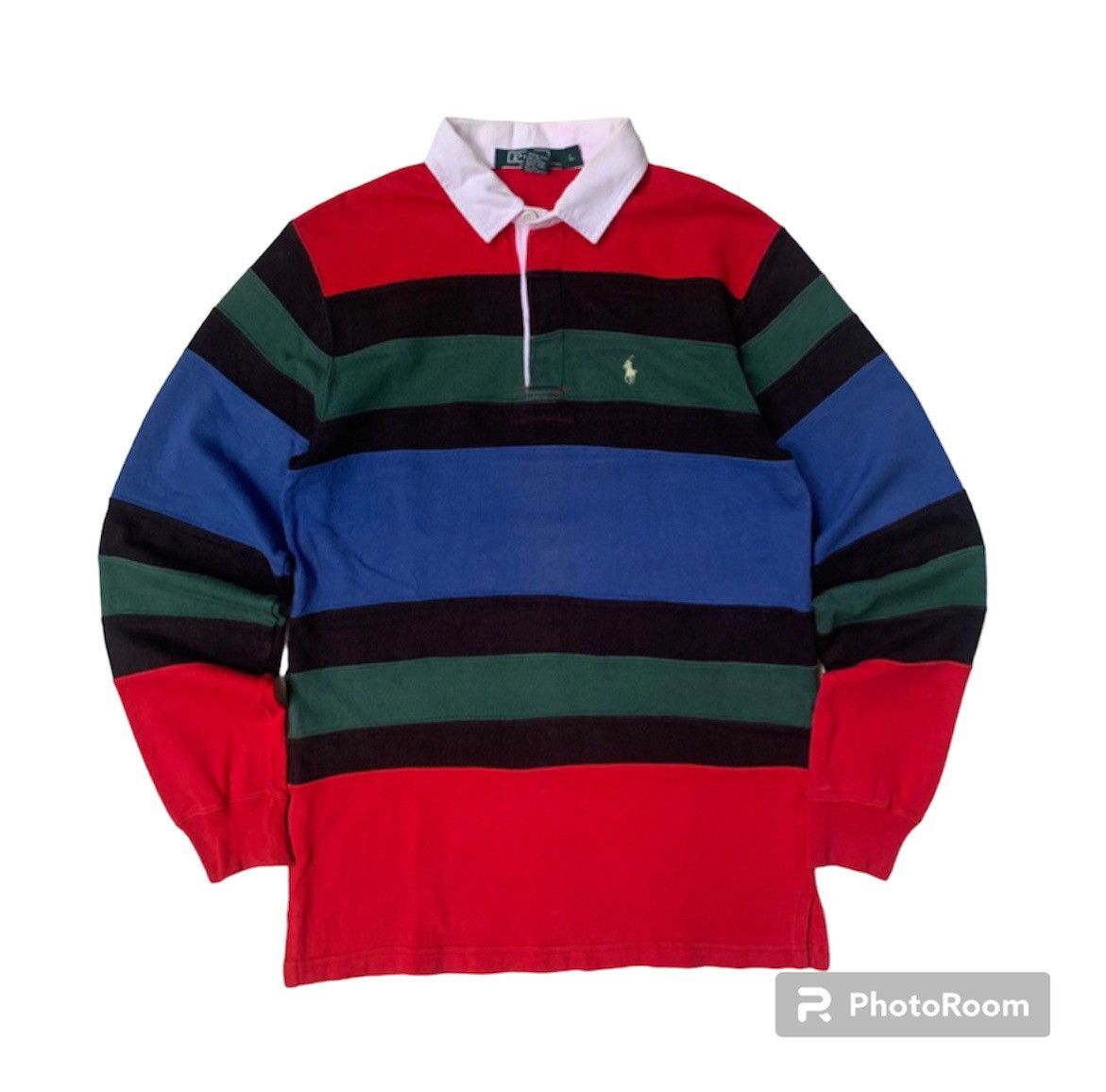 Vintage POLO RALPH LAUREN US-67 Spell Out Rugby Shirt 90s