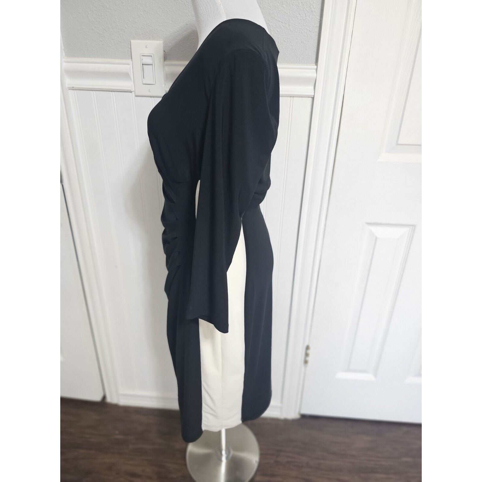 Lauren Ralph Lauren Lauren Ralph Lauren Black/ Cream Bodycon Dress Size 8 Size M / US 6-8 / IT 42-44 - 3 Thumbnail