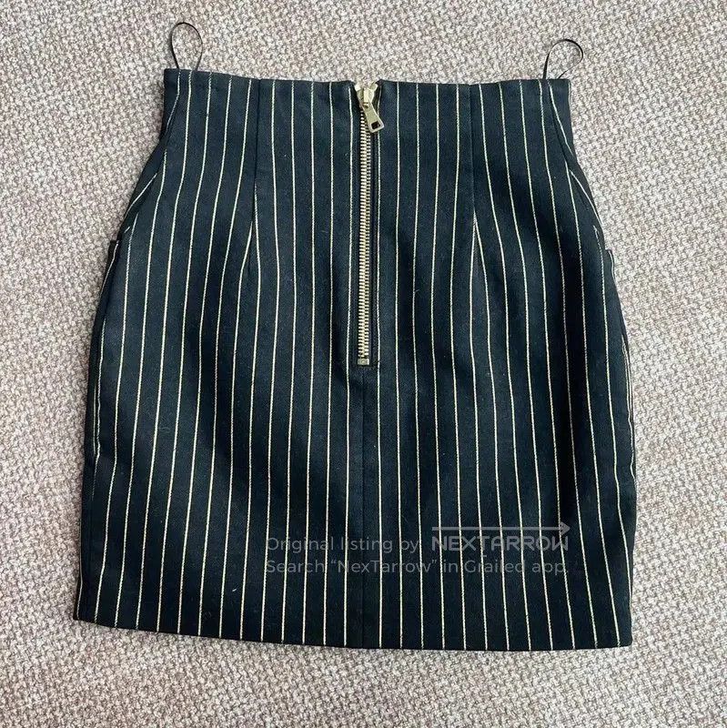 Balmain Balmain Black Cotton Striped Skirt M Size . Size 26" / US 2 / IT 38 - 2 Thumbnail