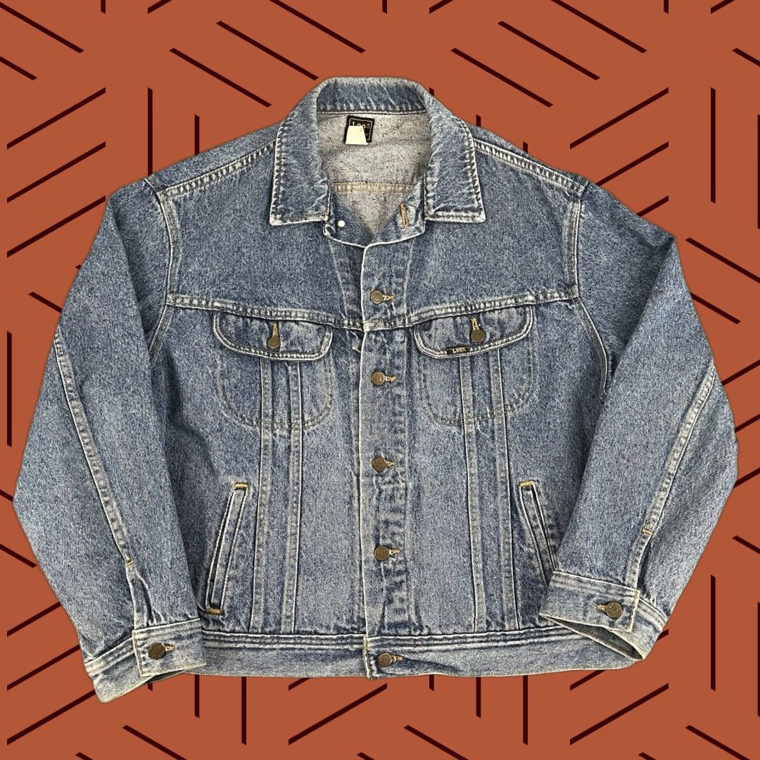 Lee VINTAGE LEE Denim Trucker Jacket Adult XL Blue "Riders" 80s Classic Workwear Mens Size US 36 / EU 52 - 1 Thumbnail