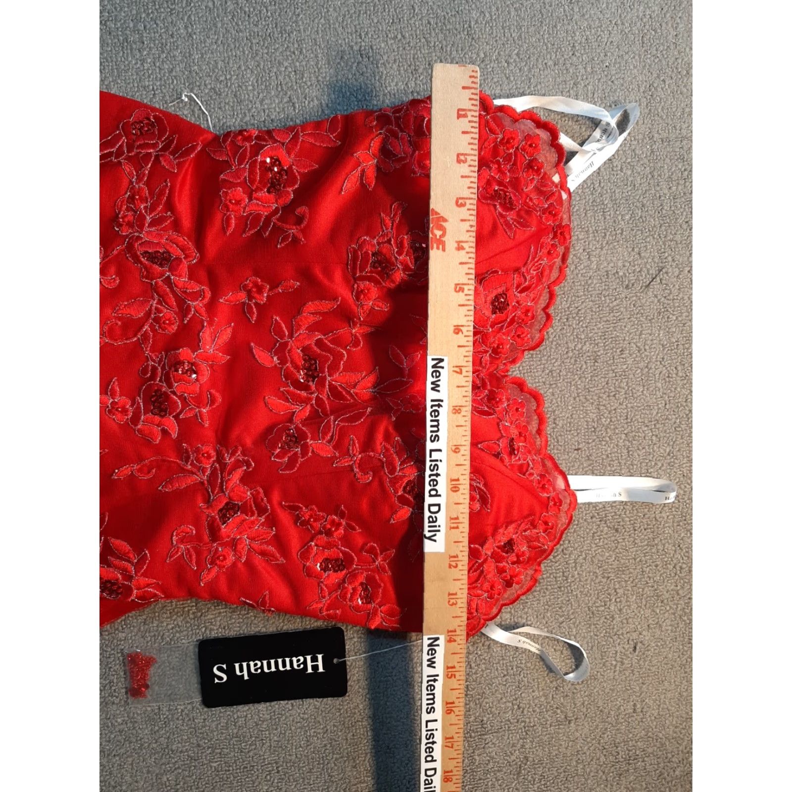 Vintage Hannah S Dress Strapless Red Beaded Ball Gown Womens Size 2 Polyester Long Party/Cocktail Size XS / US 0-2 / IT 36-38 - 4 Thumbnail