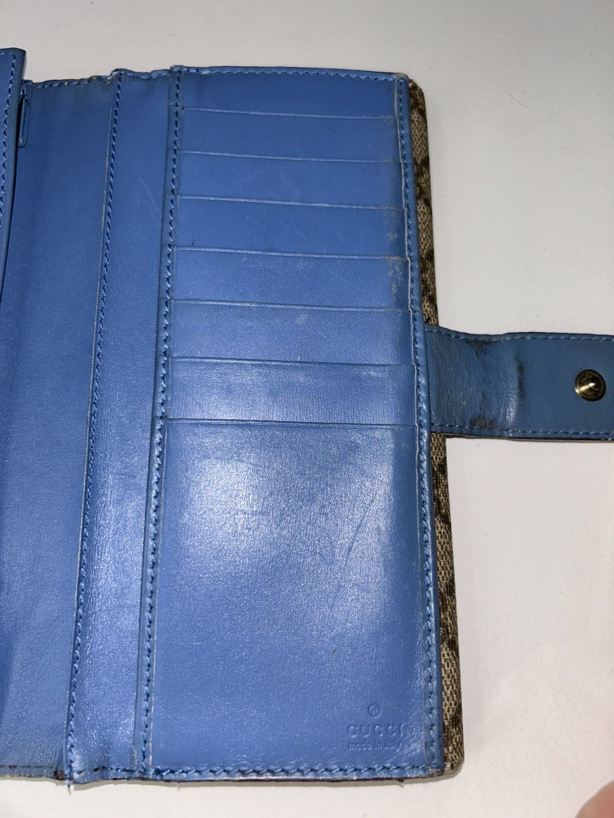Gucci Gucci GG Coated Canvas Long Wallet w Blue Interior Size ONE SIZE - 11 Thumbnail