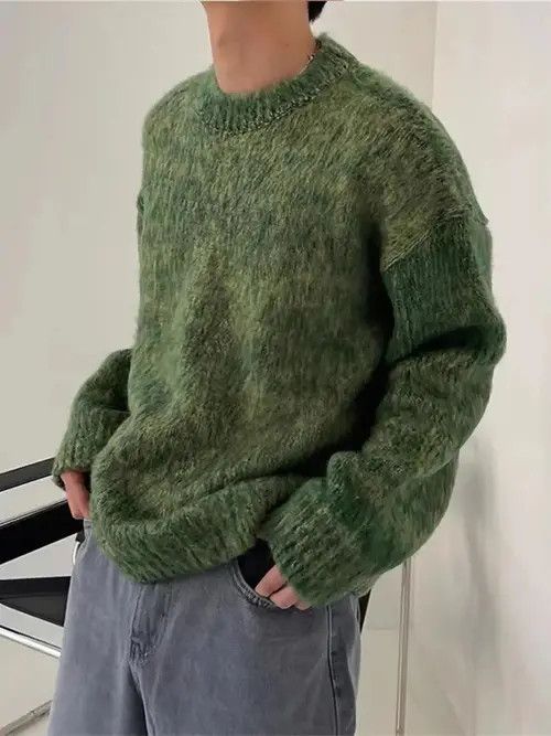 Japanese Brand Pepper x Asuka Green Mohair Knit Sweater Size US L / EU 52-54 / 3 - 6 Thumbnail