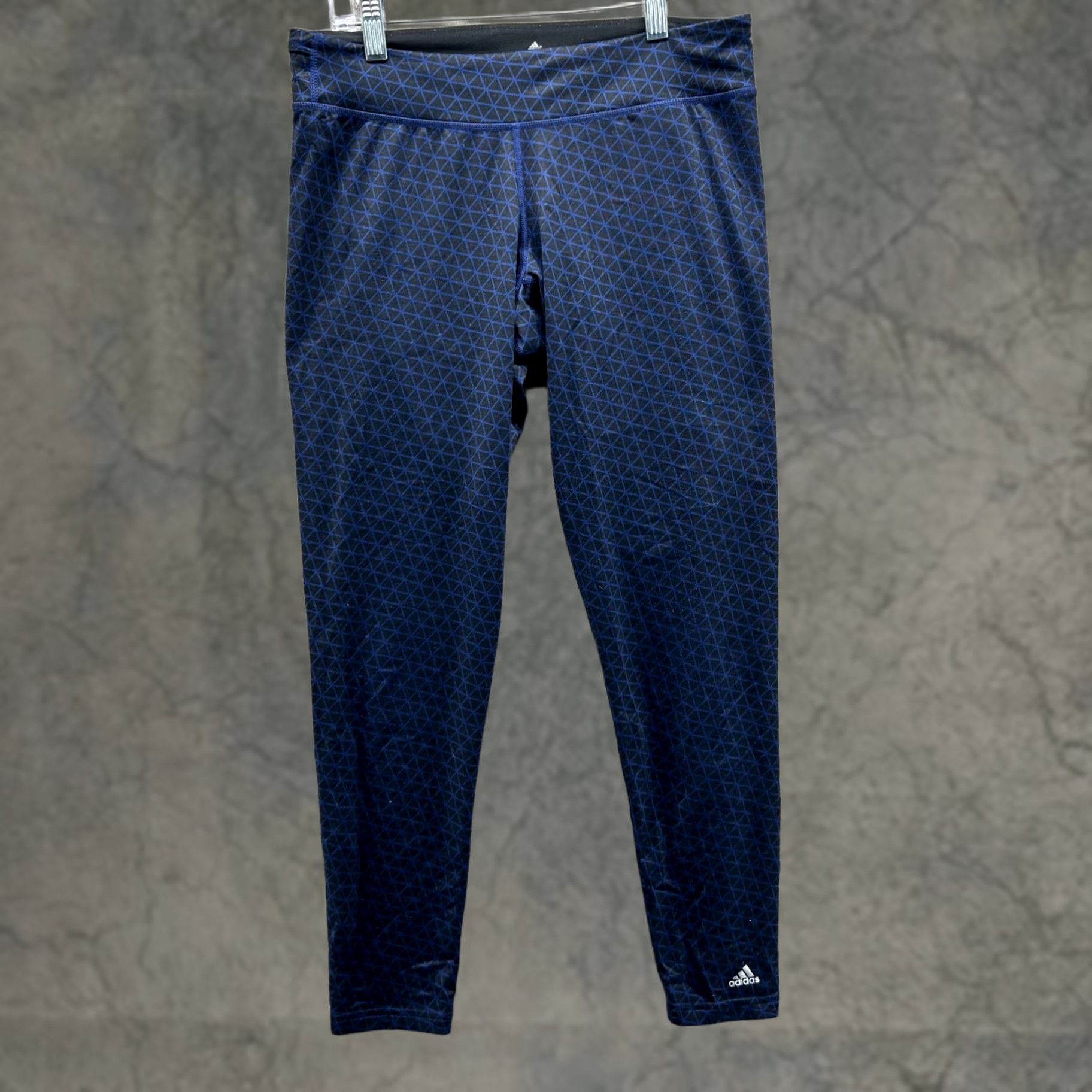 Adidas Adidas Pants Womens Medium Blue Athletic Climalite Training Gym Printed Leggings Size 32" / US 10 / IT 46 - 1 Thumbnail