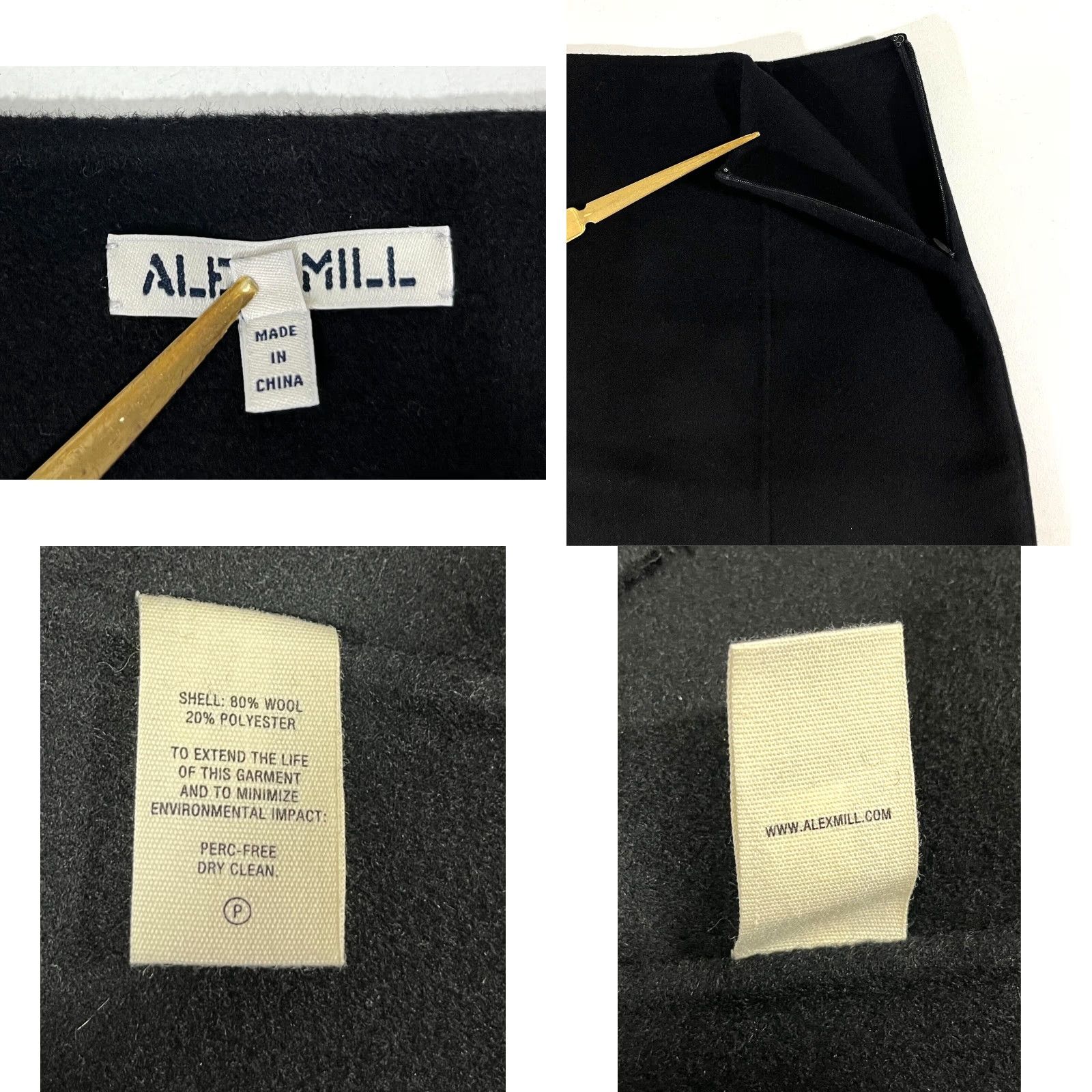 Alex Mill VINTAGE Alex Mill Skirt Women Mini NYC Black Wool Blend Size 8 Size 30" / US 8 / IT 44 - 8 Thumbnail