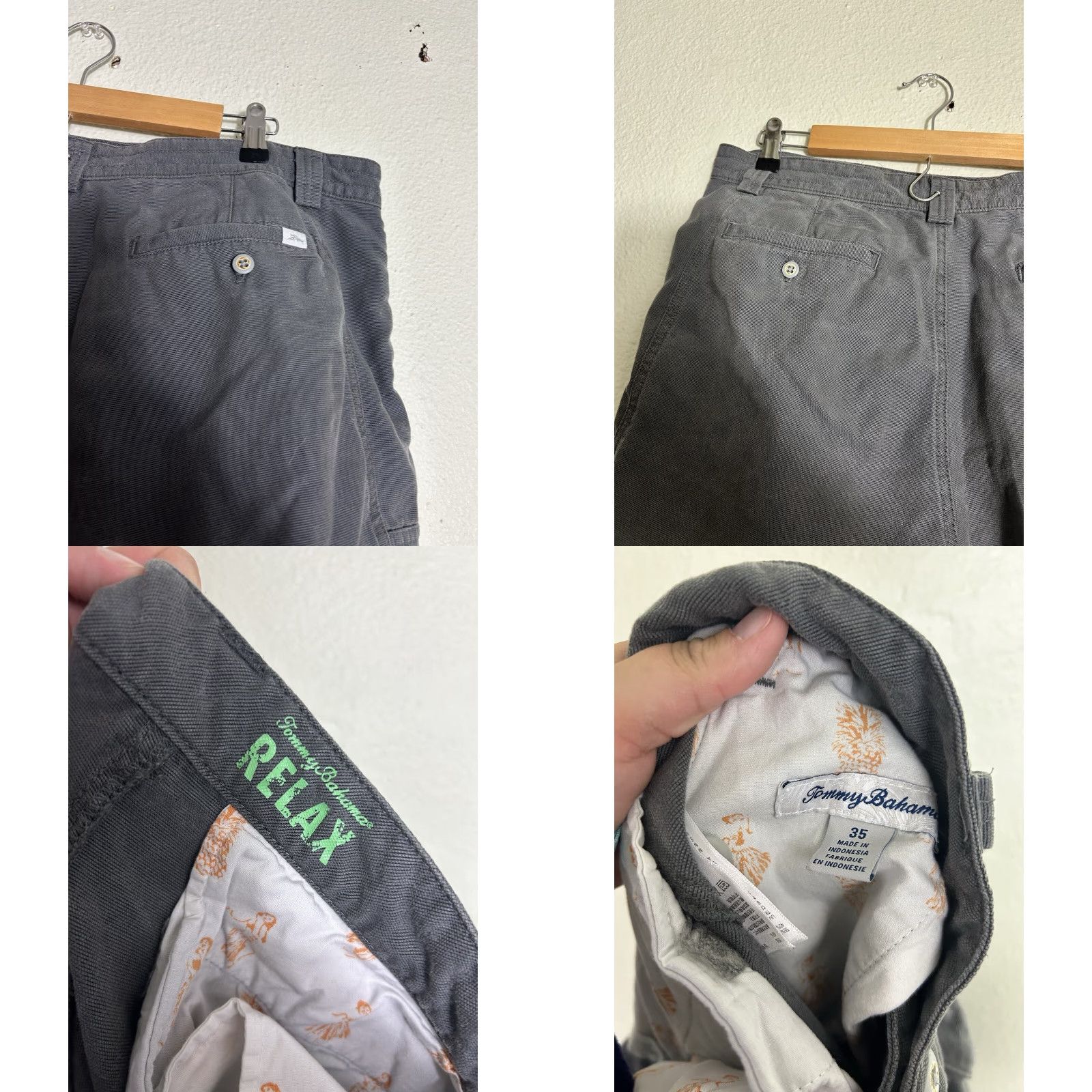 Tommy Bahama Tommy Bahama Cargo Shorts Mens 35 Gray Cotton Blend Lightweight Pockets Easy Care Professional Size US 35 - 8 Thumbnail