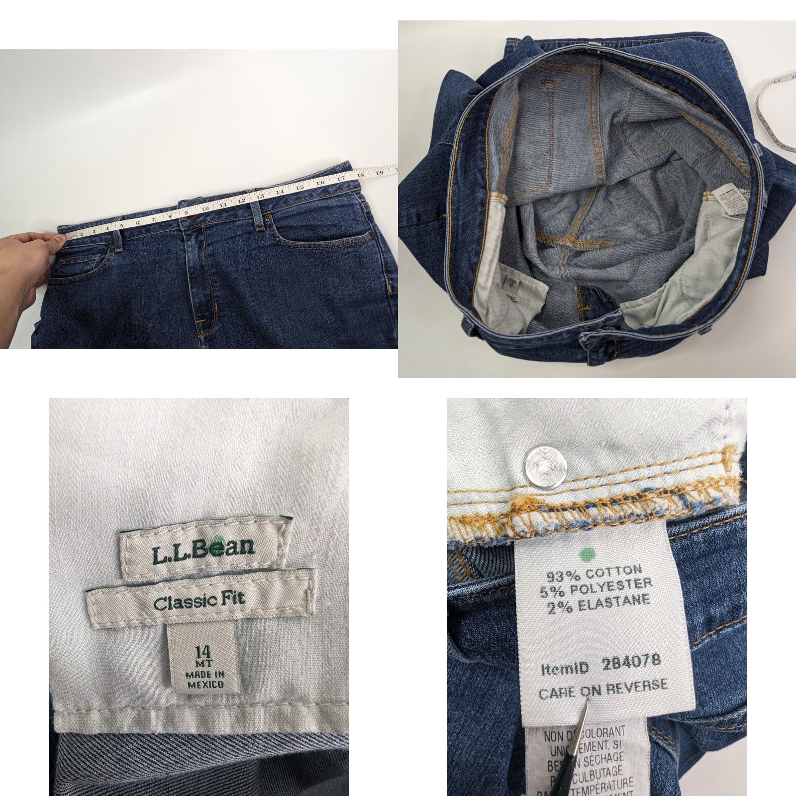 Vintage LL Bean Classic Fit Women's Size 14 M/T Jeans True Shape Slim Leg 284078 Size 36" / US 14 / IT 50 - 8 Thumbnail