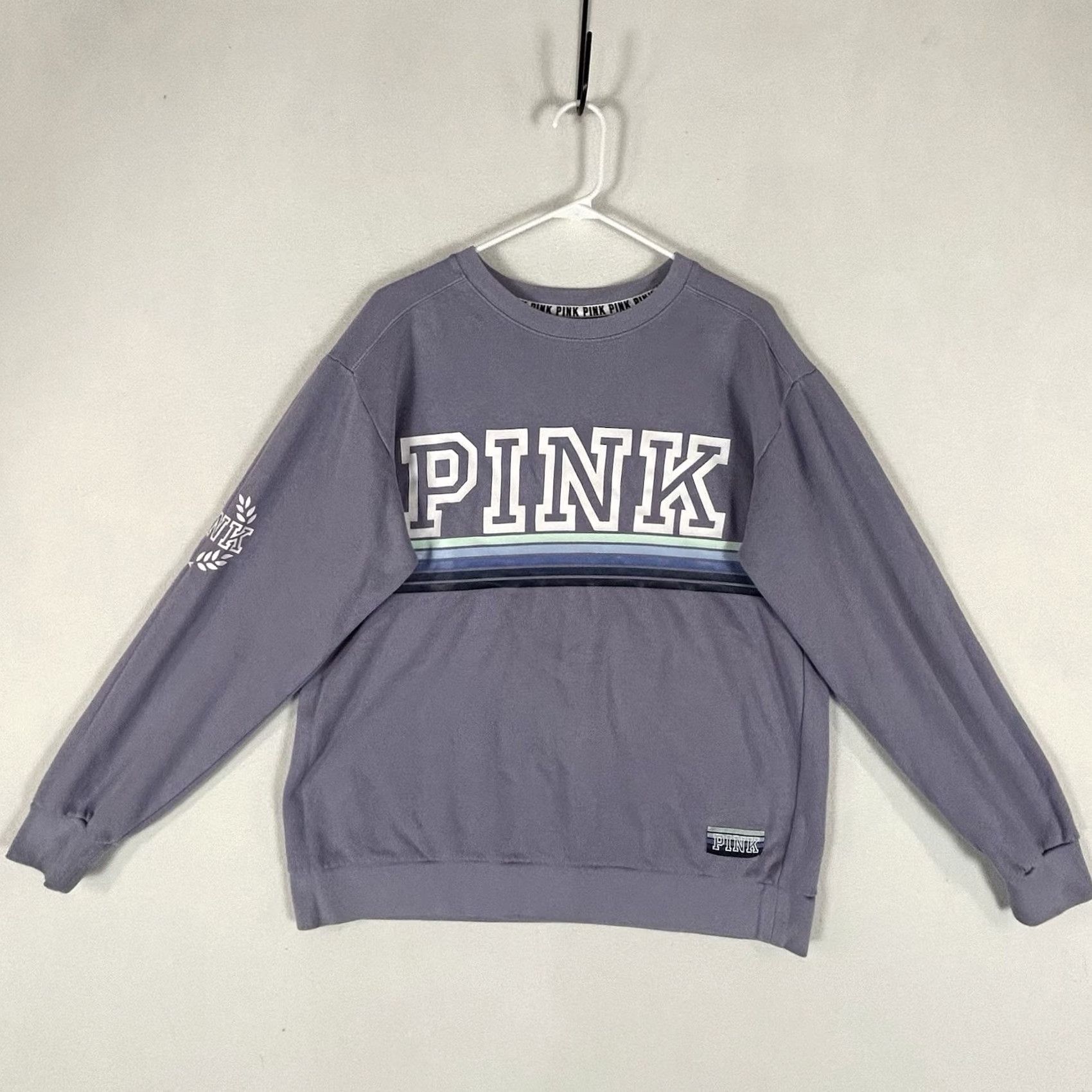 Pinko PINK Sweatshirt Purple Long Sleeve Victoria's Secret PINK Women S Small Crew Neck Pullover Casual Size S / US 4 / IT 40 - 2 Thumbnail