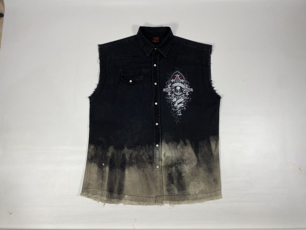 Other Vintage Y2K Gothic Crosses Skulls Angels Funeral Vest Shirt Size US XXL / EU 58 / 5 - 10 Thumbnail