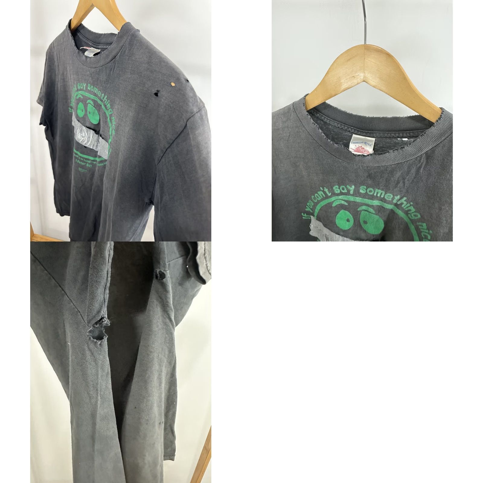 Vintage VTG Tennessee River T-Shirt M Black Jesus Christian Thrashed Distressed WIP 90s? Not Applicable Size US M / EU 48-50 / 2 - 8 Thumbnail
