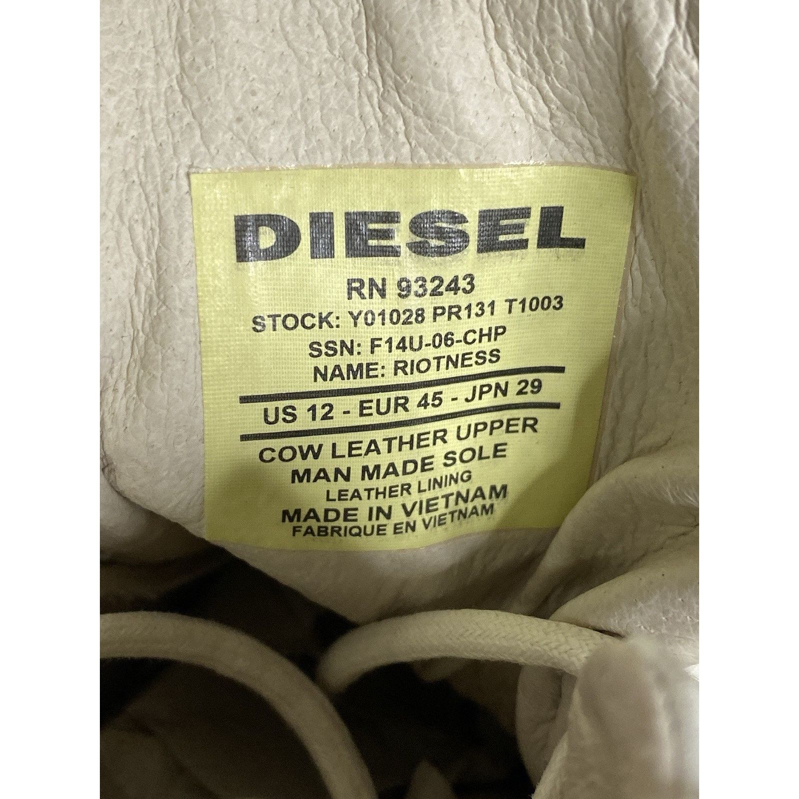 Diesel Diesel RIOTNESS 93243 High Top Lifestyle Sneakers Leather 12 Size US 12 / EU 45 - 7 Thumbnail