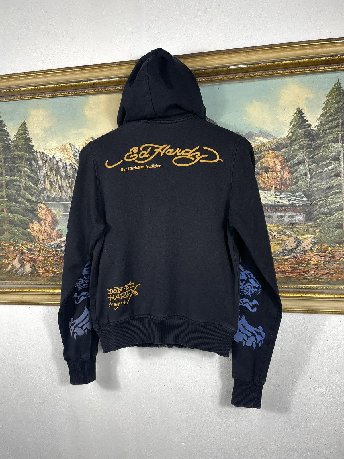 Christian Audigier × Ed Hardy × Vintage Ed Hardy Retro 00s Hoodie With Crystals Affliction Grunge Size S / US 4 / IT 40 - 6 Thumbnail
