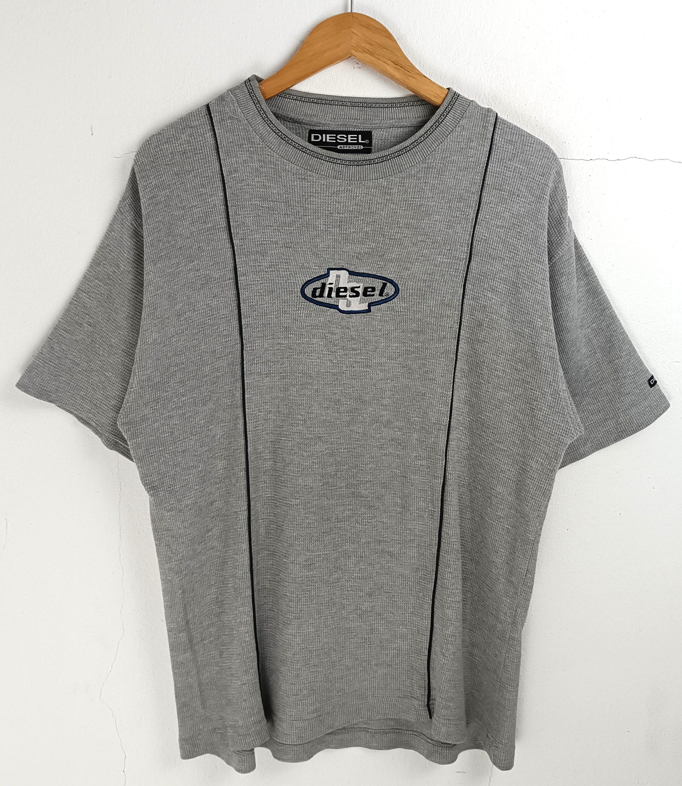 Vintage VINTAGE 2000s DIE-SEL WAFFLE KNIT EMBROID LOGO Y2K VERY RARE Size US L / EU 52-54 / 3 - 3 Thumbnail