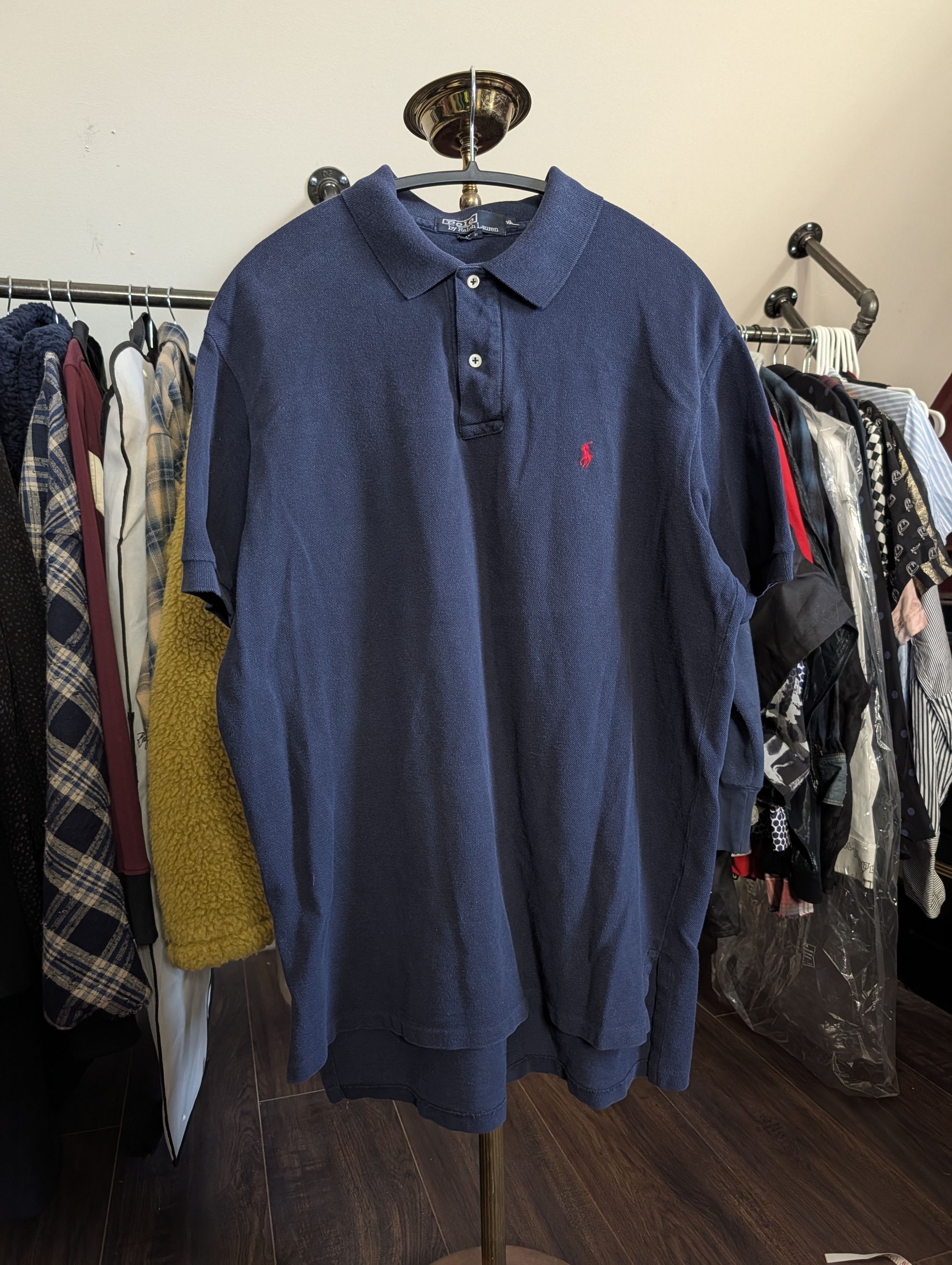 Polo Ralph Lauren Vintage made in USA navy blue polo shirt XL Size US XL / EU 56 / 4 - 1 Thumbnail