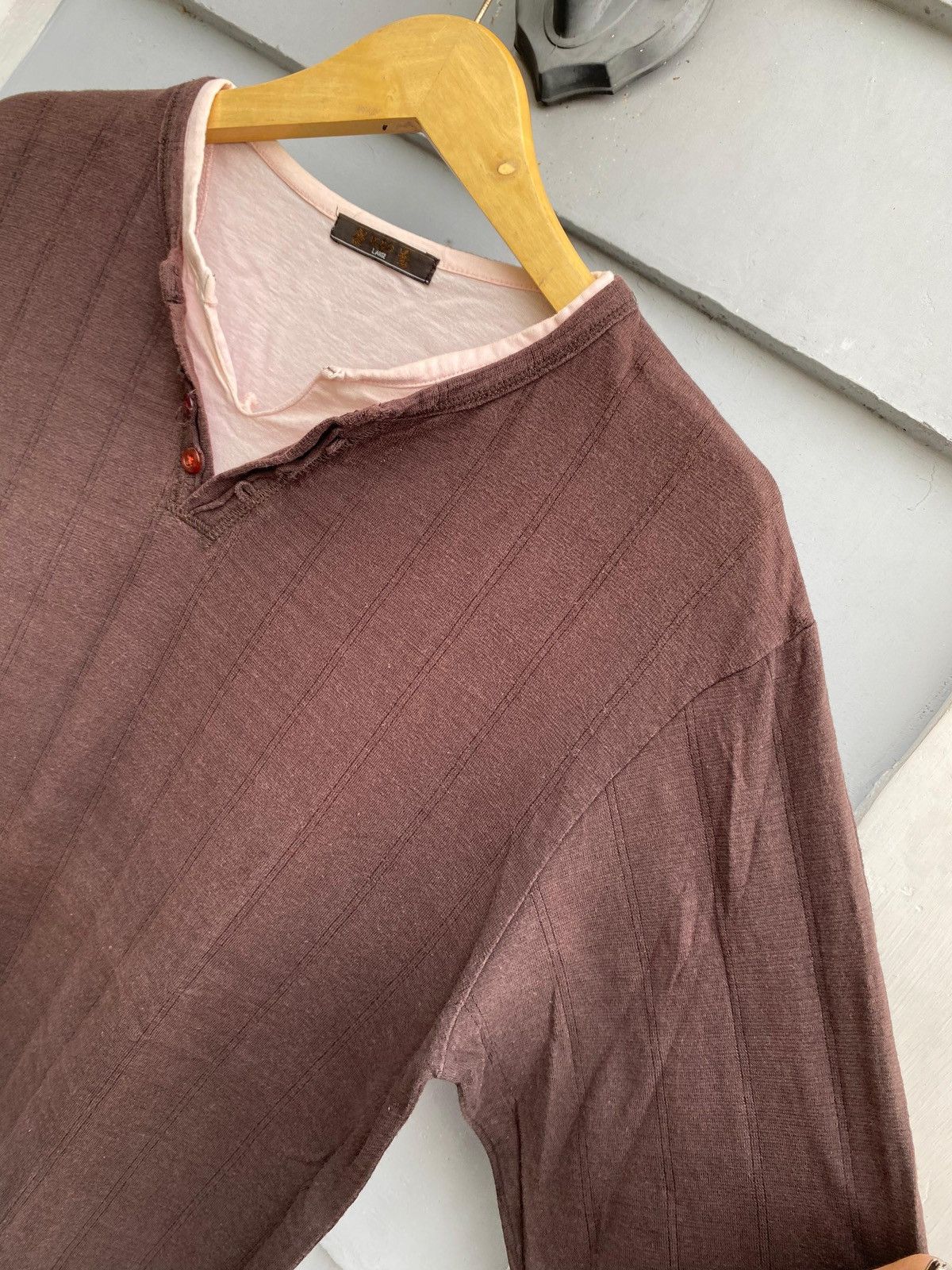 If Six Was Nine Vintage Japan Layered Look Henley Earth Tone Aesthetic Size US L / EU 52-54 / 3 - 4 Thumbnail
