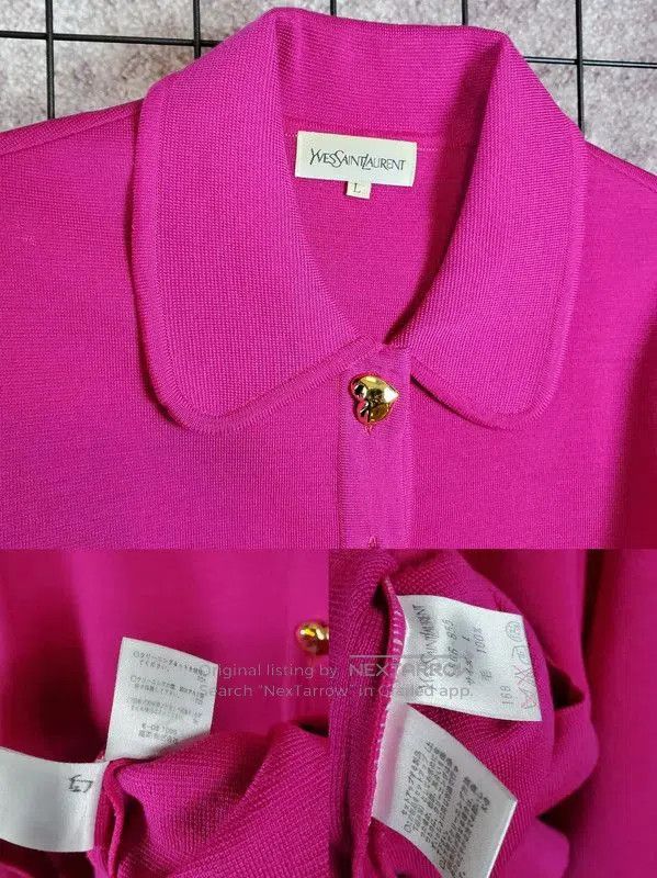 Yves Saint Laurent YSL Pink Wool Long Sleeve Knit Sweater . Size L / US 10 / IT 46 - 5 Thumbnail