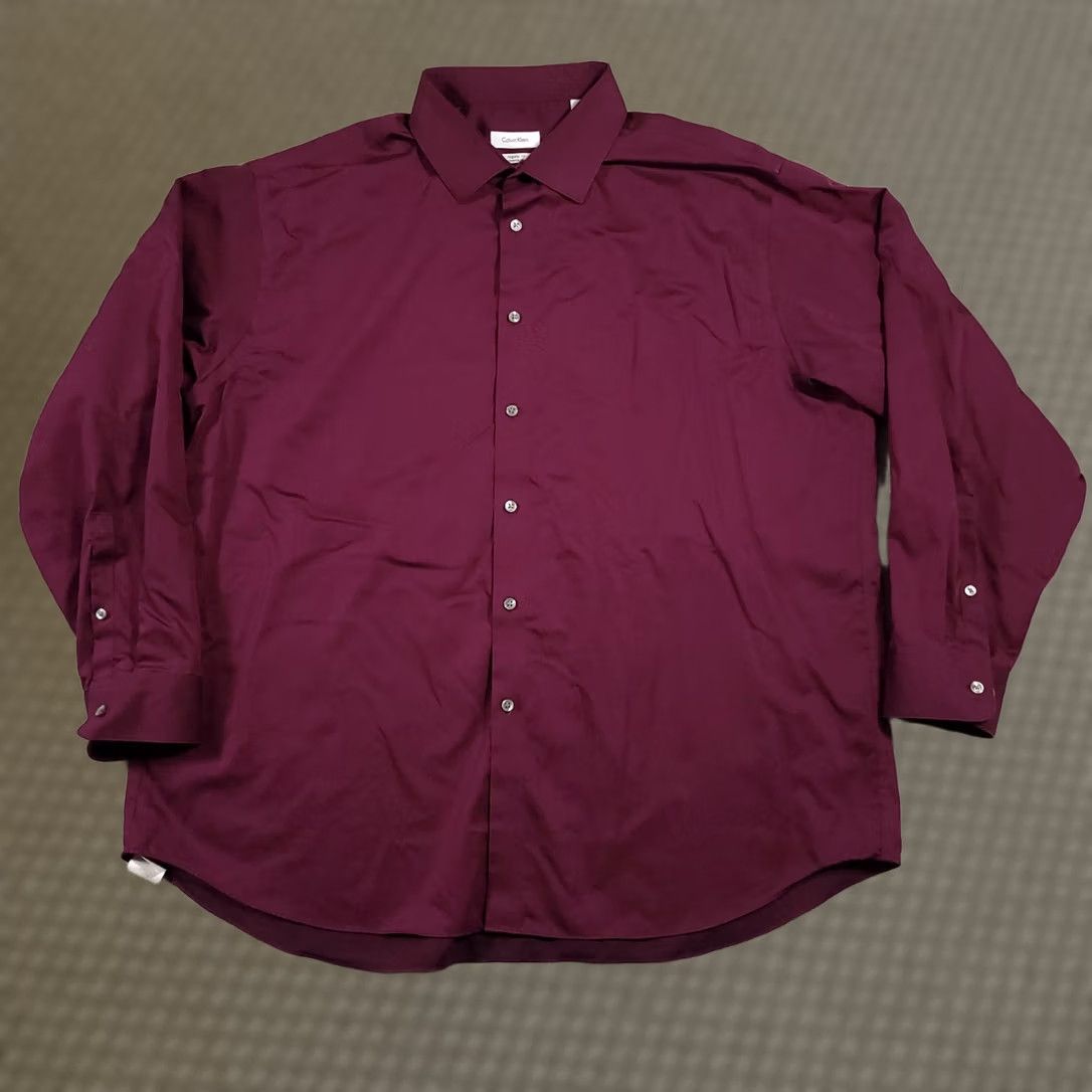 Calvin Klein Calvin Klein Shirt Mens Purple Button Up Performance Non-Iron 18.5 34/35 Size US XXL / EU 58 / 5 - 1 Thumbnail