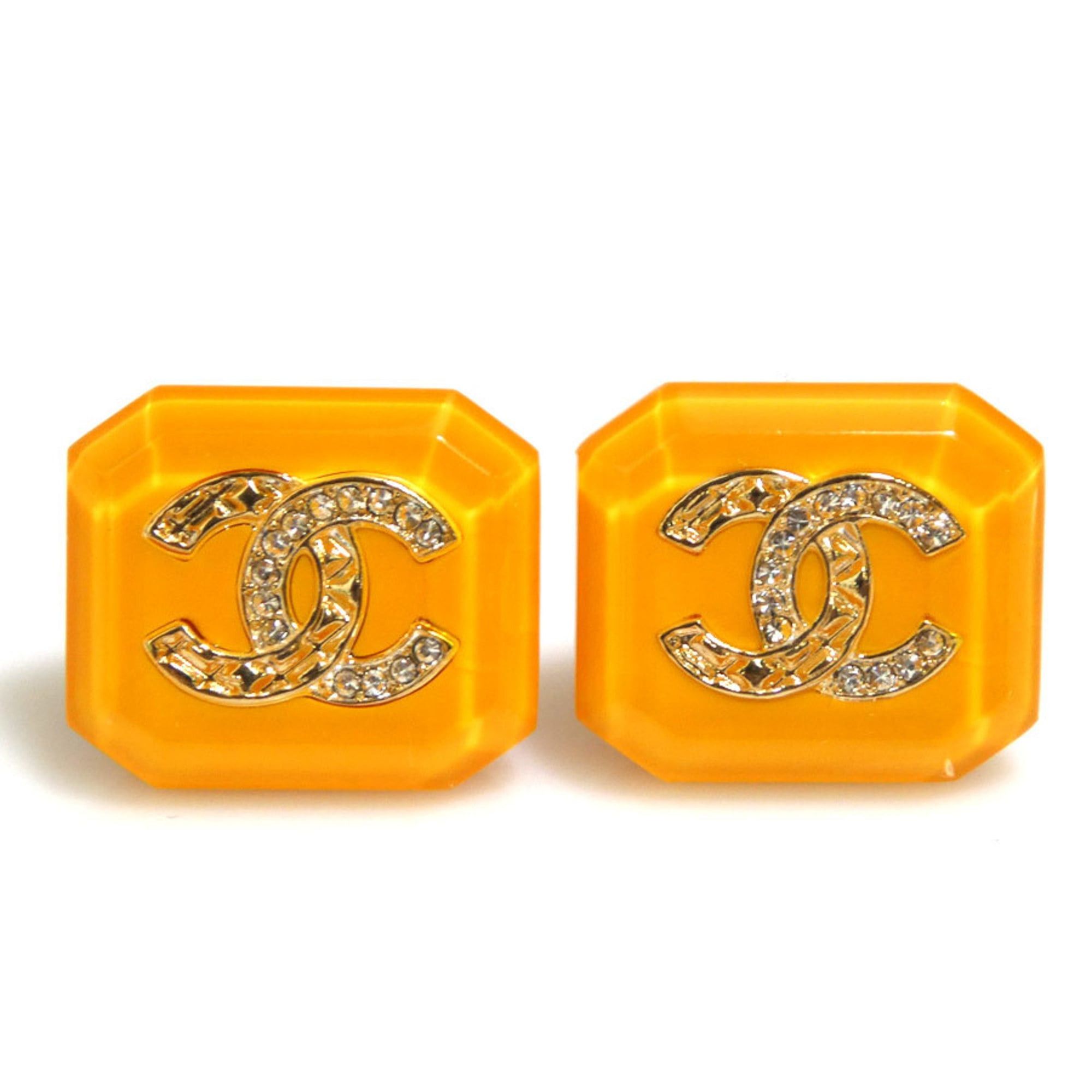 Chanel Chanel earrings, Coco Mark design, resin and metal, yellow gold, women's, free shipping, e61614a Size ONE SIZE - 1 Thumbnail