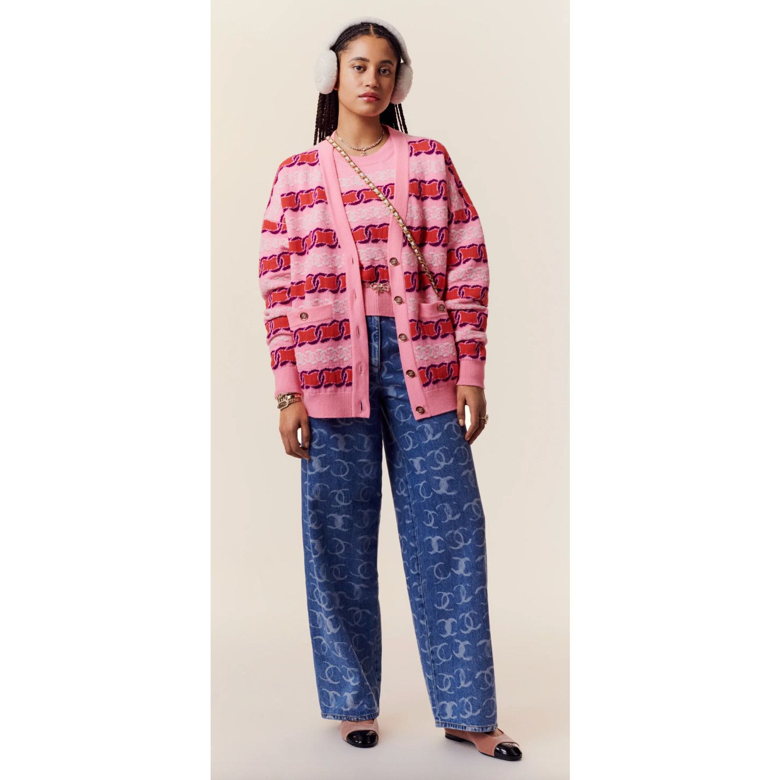 Chanel Chanel Denim White CC Print Logo Baggy Oversized Jeans 36 Size 26" / US 2 / IT 38 - 3 Thumbnail