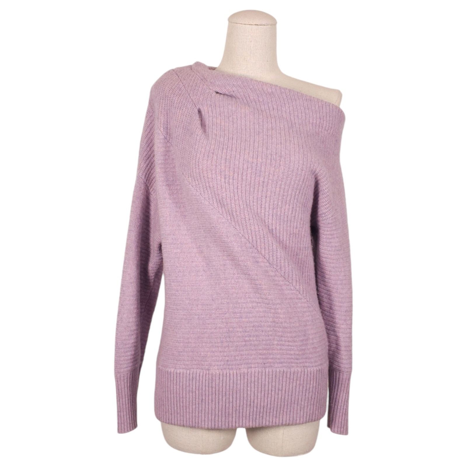 NAADAM NAADAM Off-The-Shoulder Wool Cashmere Sweater Lavender Sz M Size M / US 6-8 / IT 42-44 - 1 Thumbnail