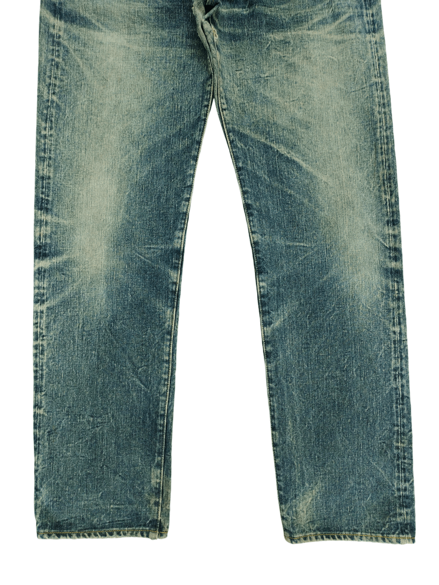 Burgus Plus 1990s Burgus Plus Lot 757 Distress Faded Selvedge Jeans Size US 32 / EU 48 - 5 Thumbnail