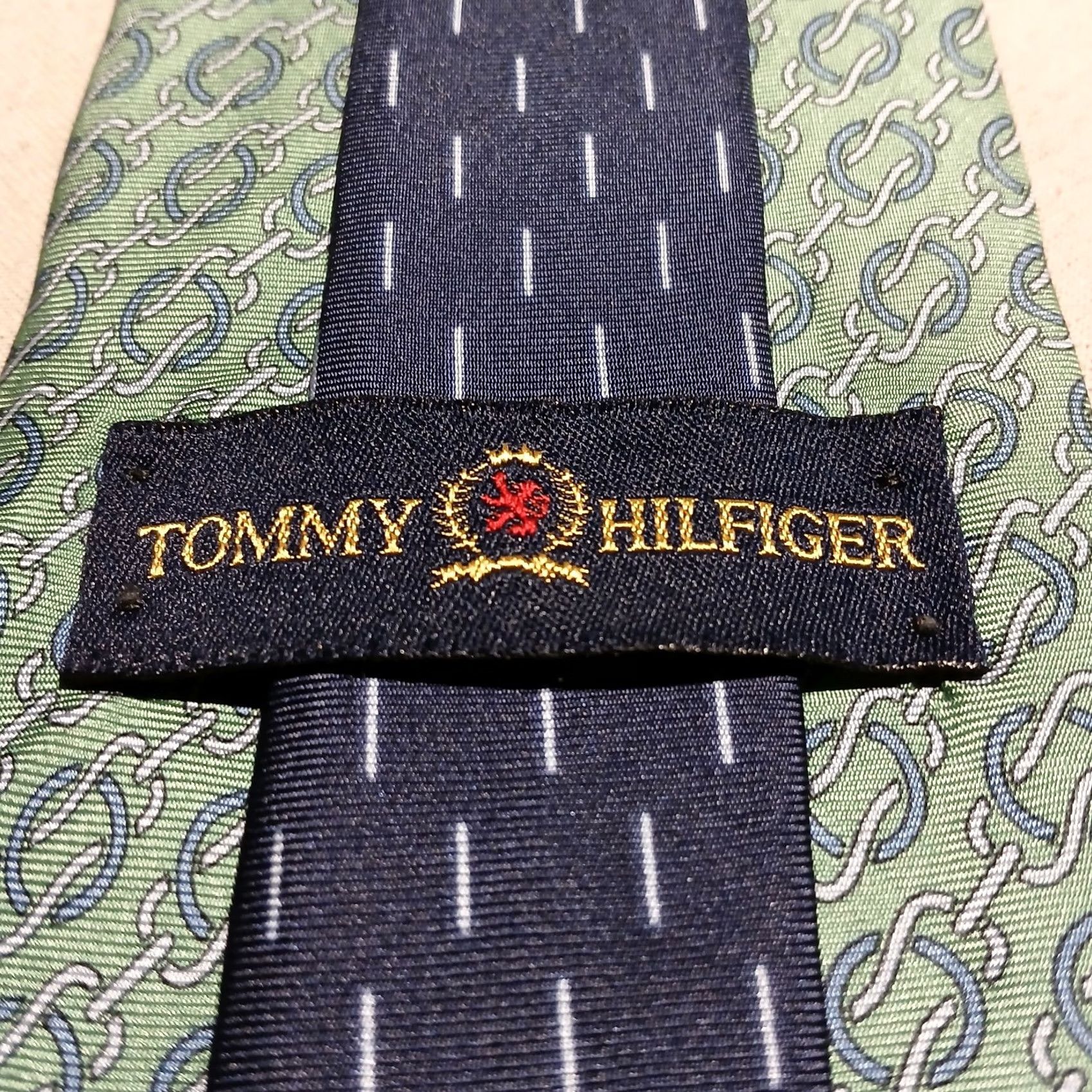 Tommy Hilfiger Tommy Hilfiger Necktie Blue Teal Geometric 100% Silk 58" x 3.75" Mens Tie Pattern Logo Vintage: No.png Size ONE SIZE - 3 Thumbnail